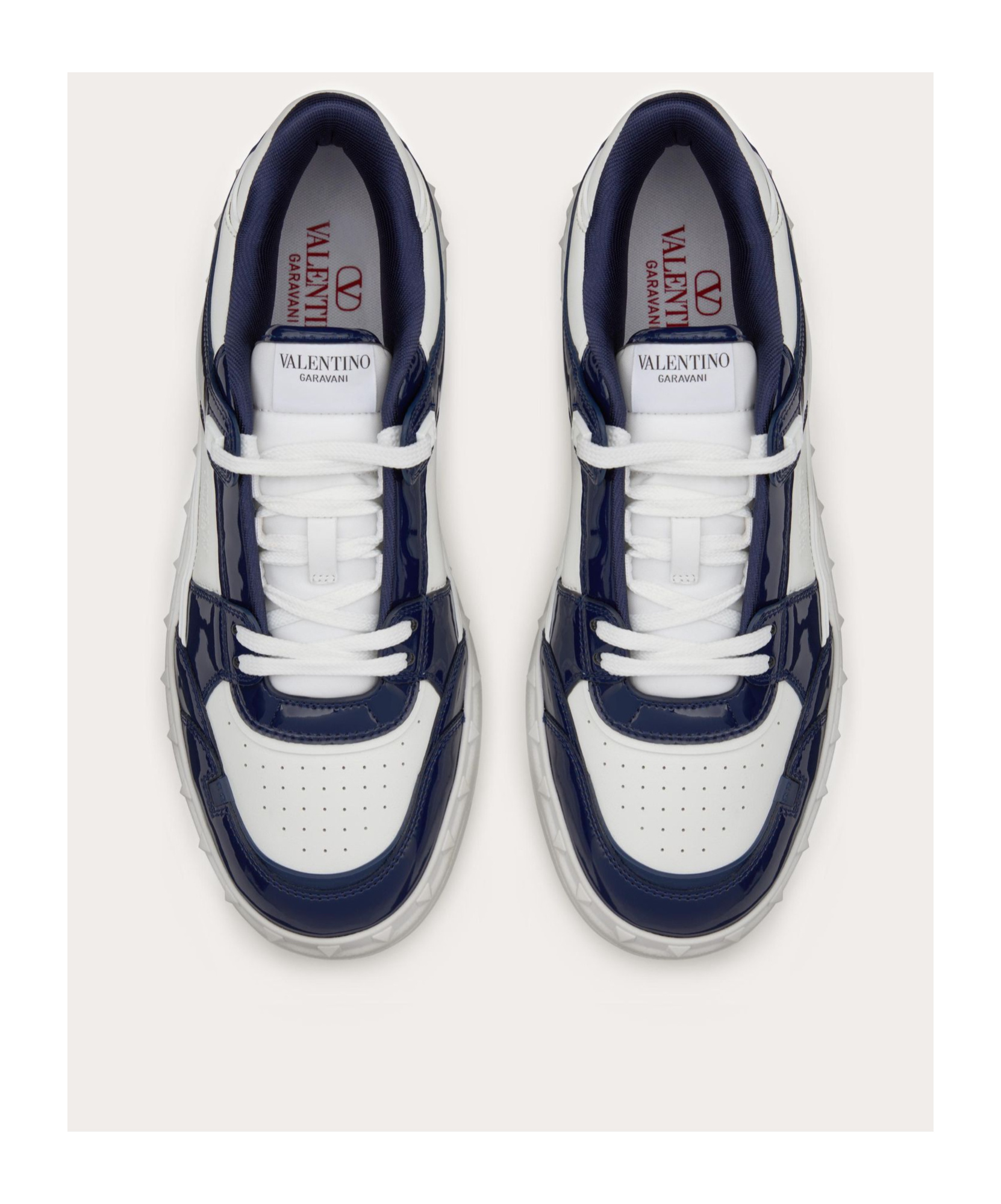 Valentino Garavani Patent Leather Freedots Low-top Sneakers In White