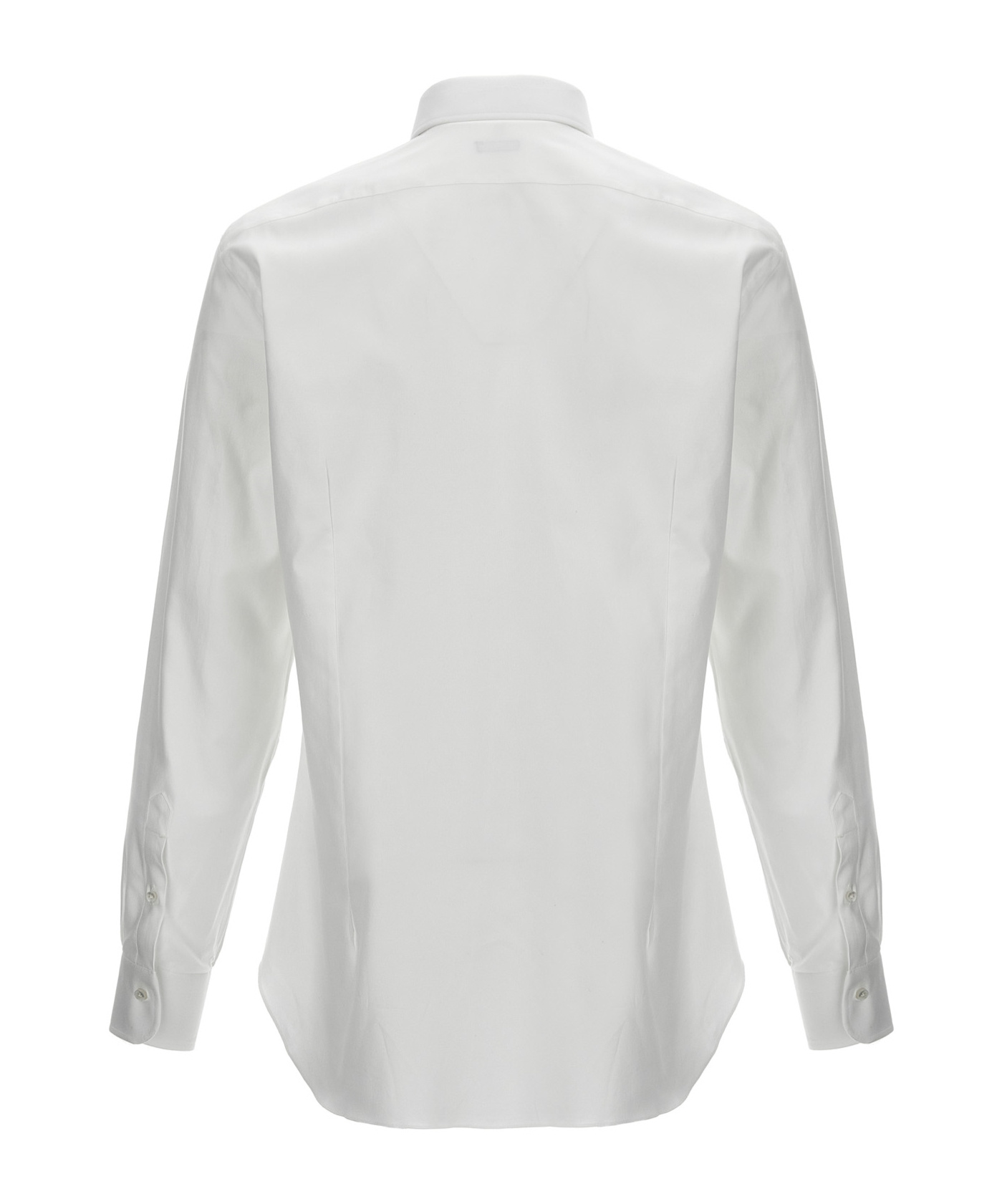 Barba Napoli Tailored Cotton Shirt Buttoned Cuffs In White