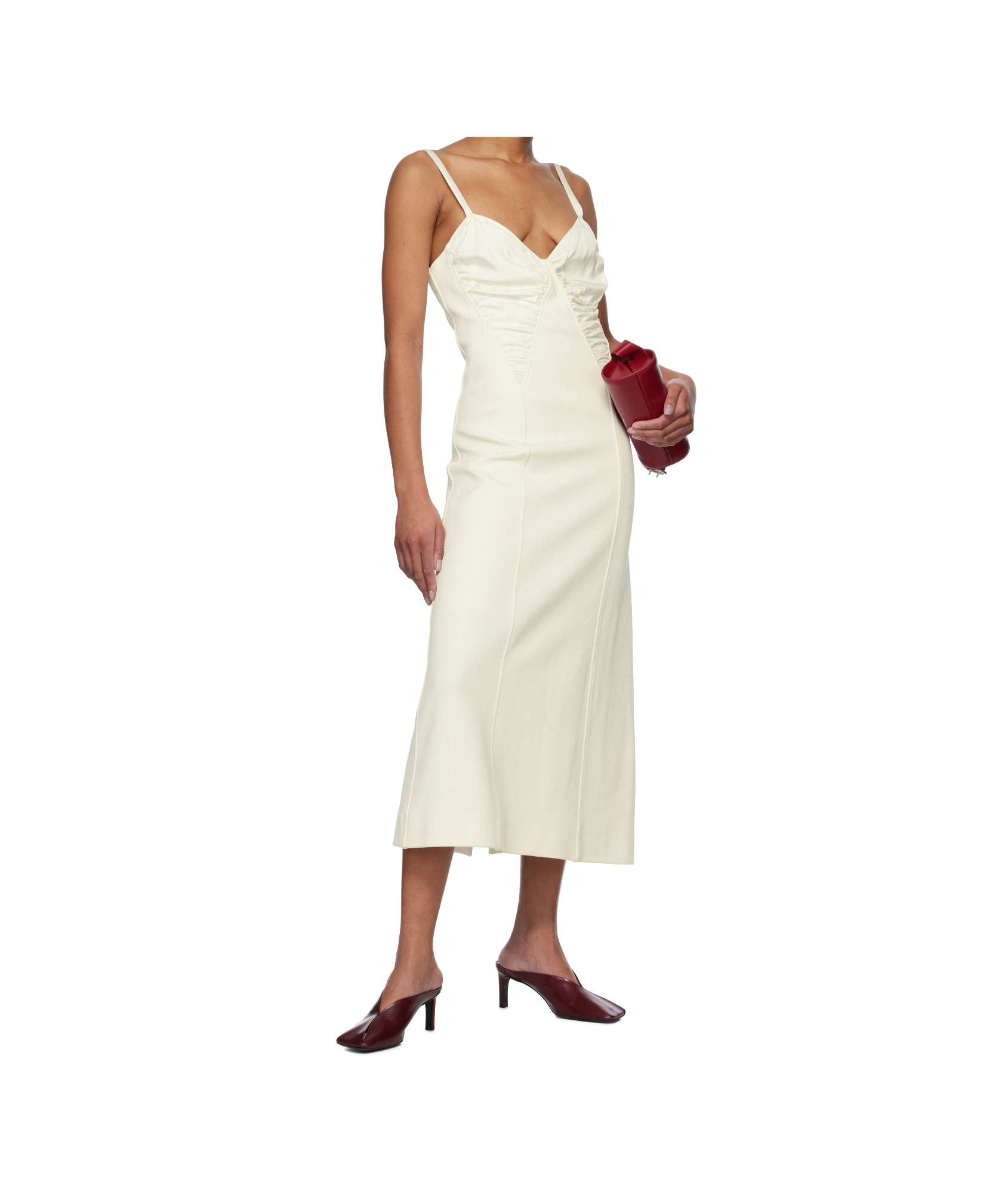 Jil Sander Sleeveless Midi Dress In White