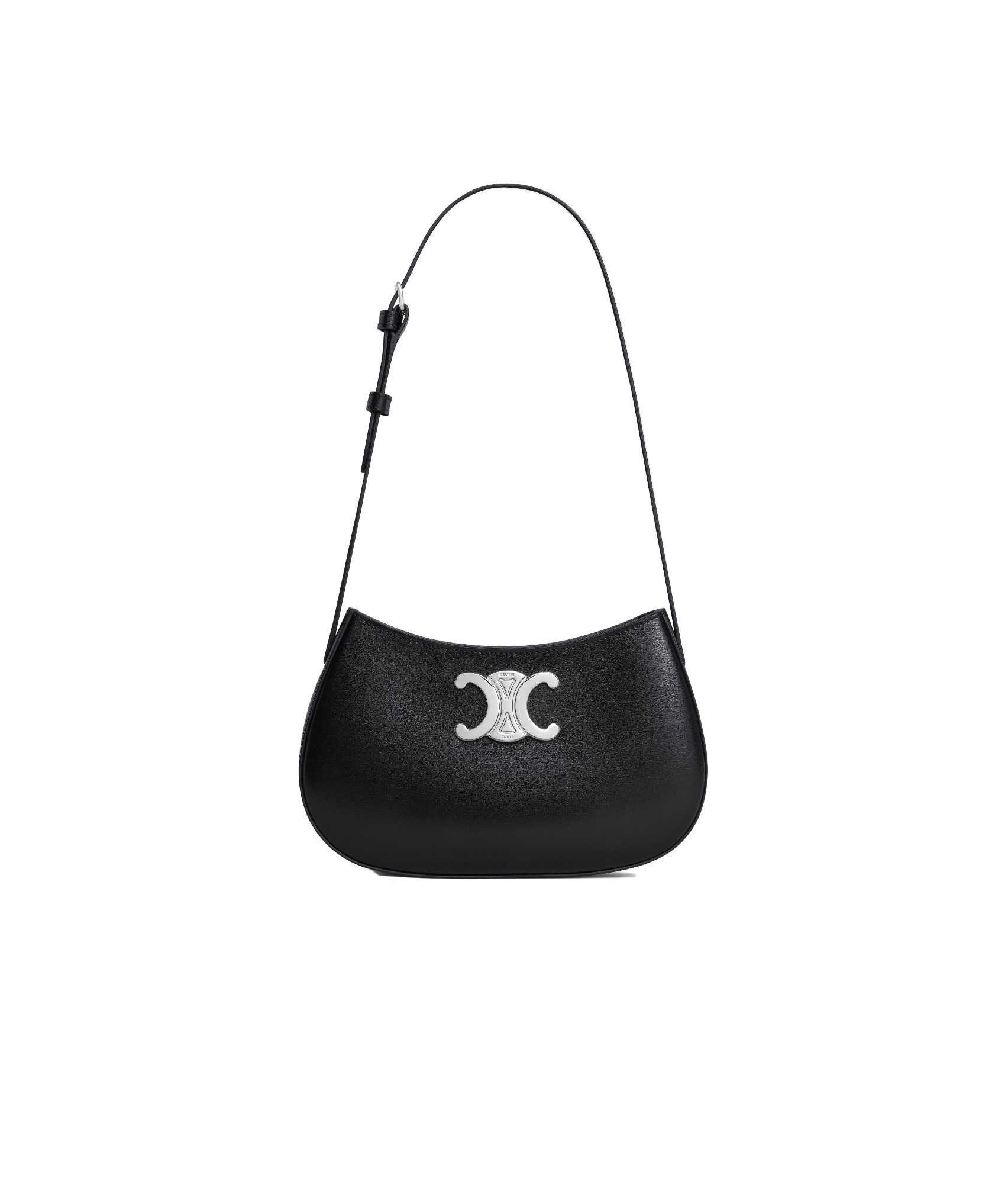 Celine Medium Logo Shoulder Bag In Black