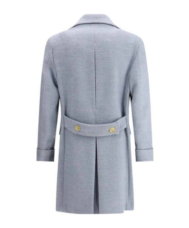 Gi Capri Double-breasted Midi Coat In Gray