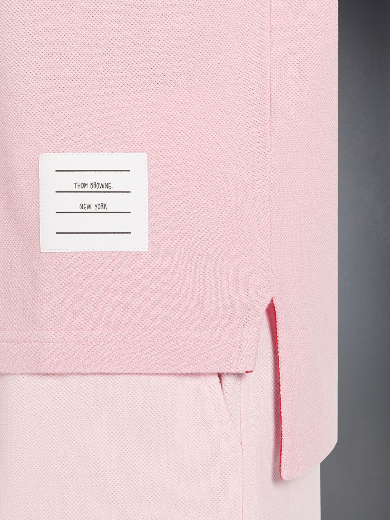 Thom Browne Hector 4-bar Long-sleeved Polo Shirt In Pink