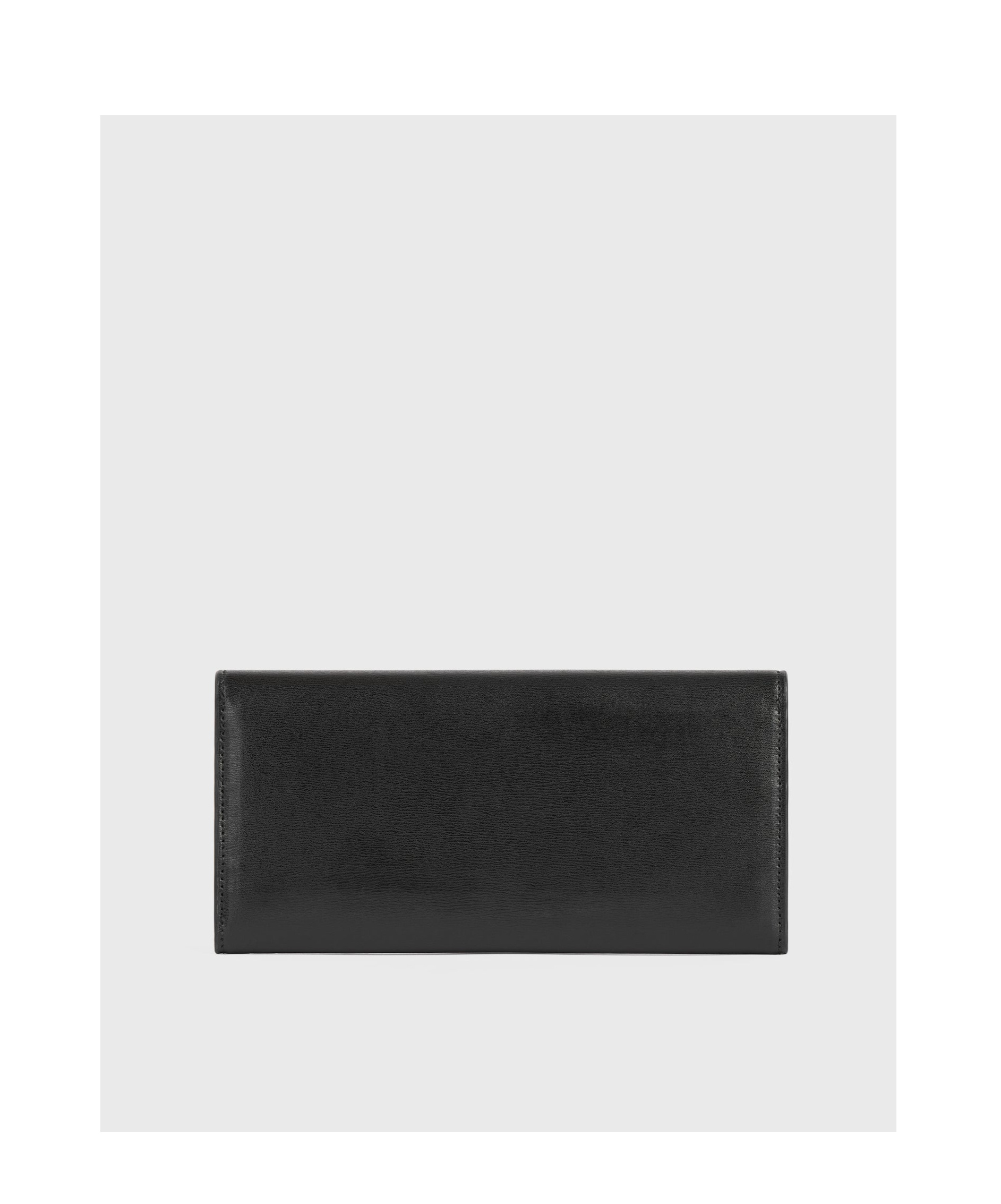 Totême Toteme T Lock Fold-over Leather Continental Wallet In Black