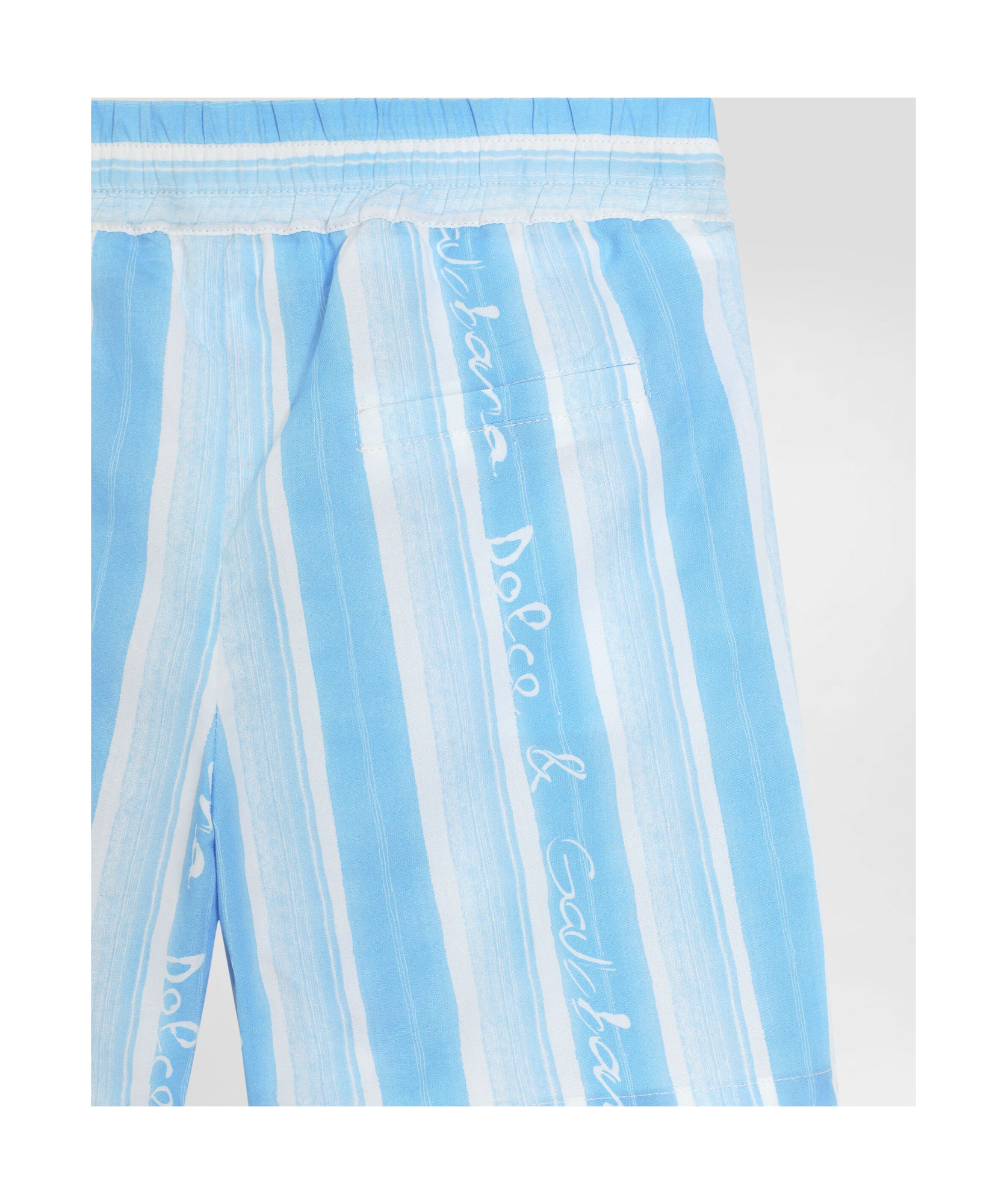 Dolce & Gabbana Striped Printed Poplin Shorts In Blue