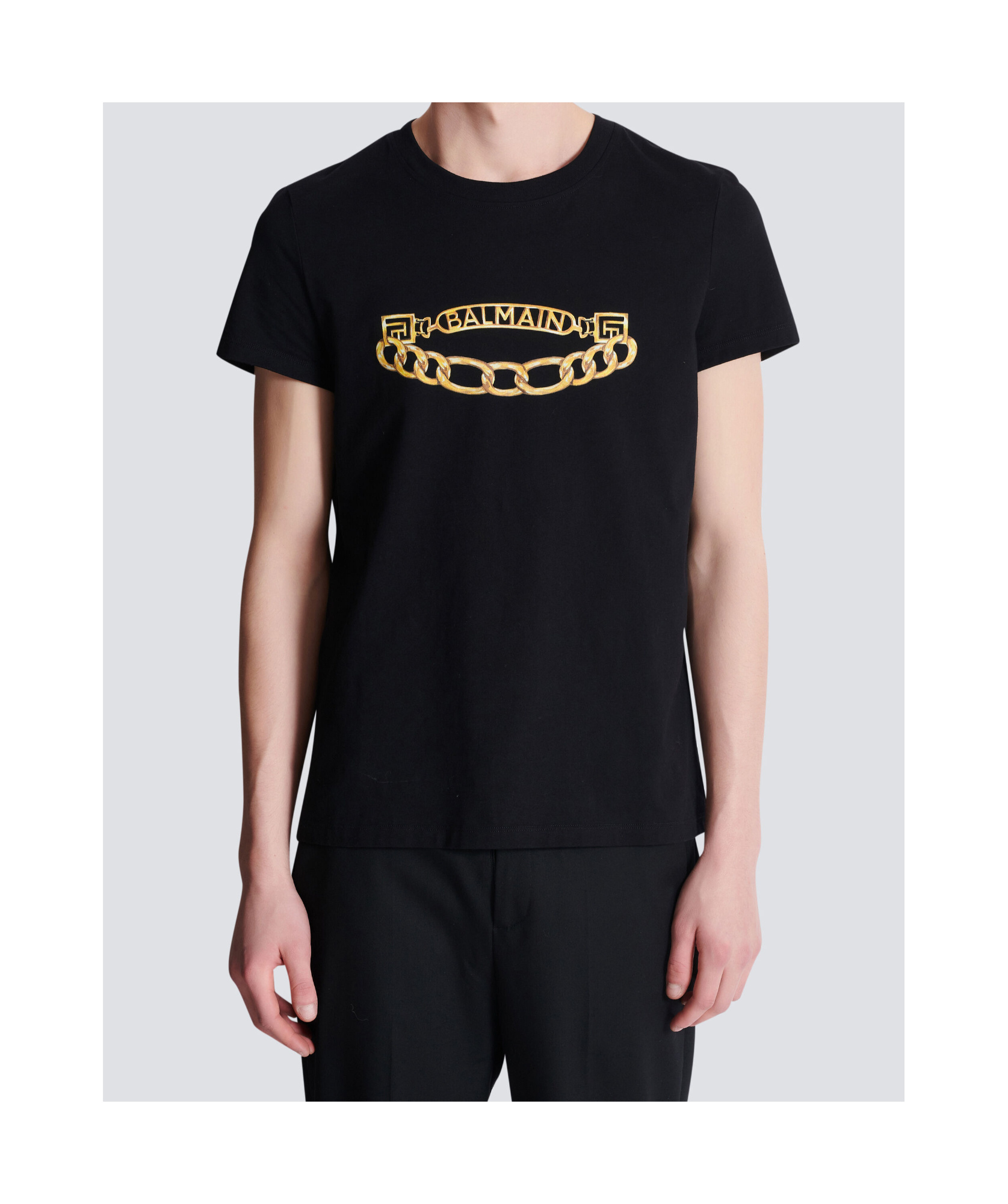 Shop Balmain Chaînes Logo Printed T-shirt