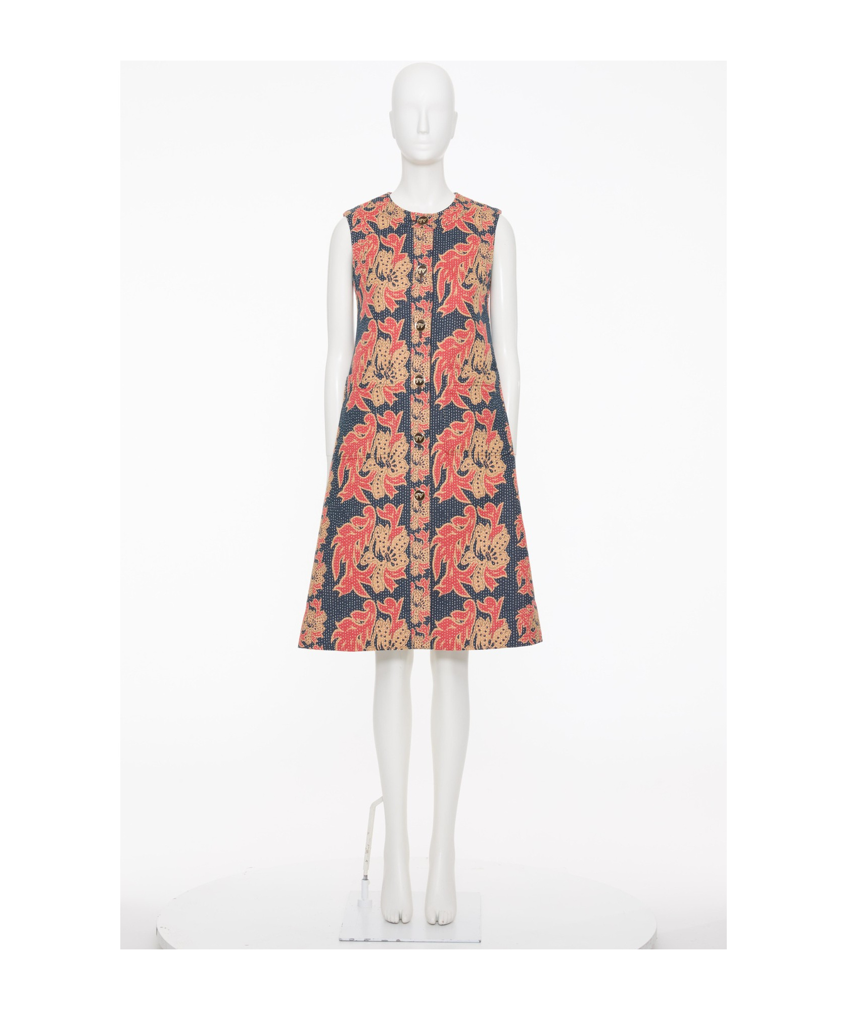 Valentino Floral Jacquard Midi Dress In Multicolor