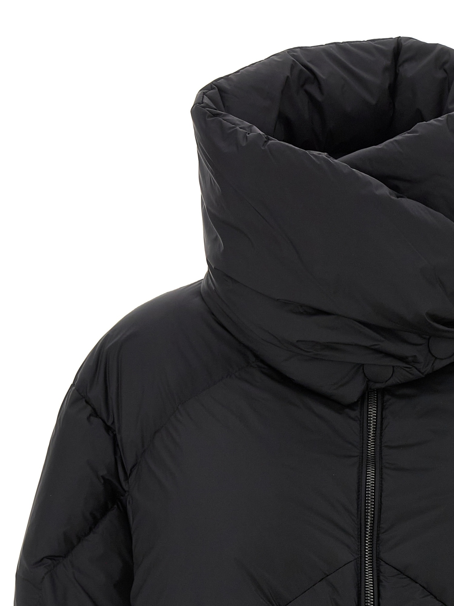 Tatras Long Sleeve Cotton Coat In Black
