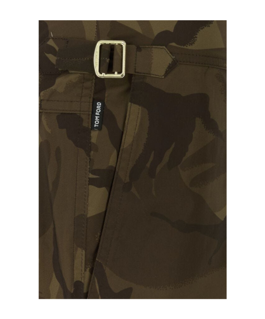 Tom Ford Camouflage Swim Trunks In Green
