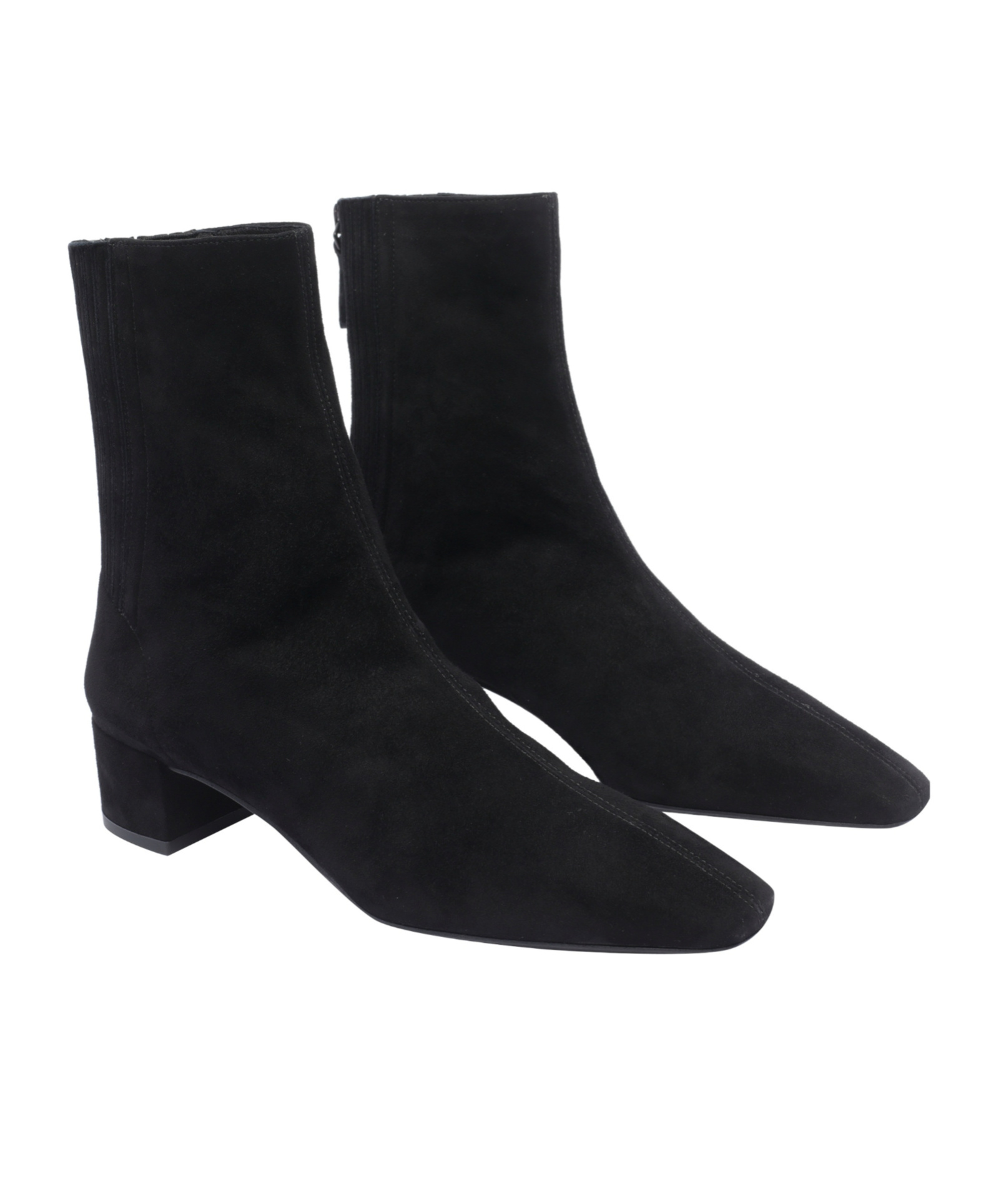 Aquazzura Pointed Toe Suede Ankle Boots With Block Heel