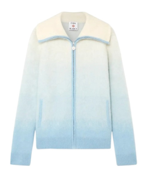 Casablanca Color-block Zipper Sweater In Blue
