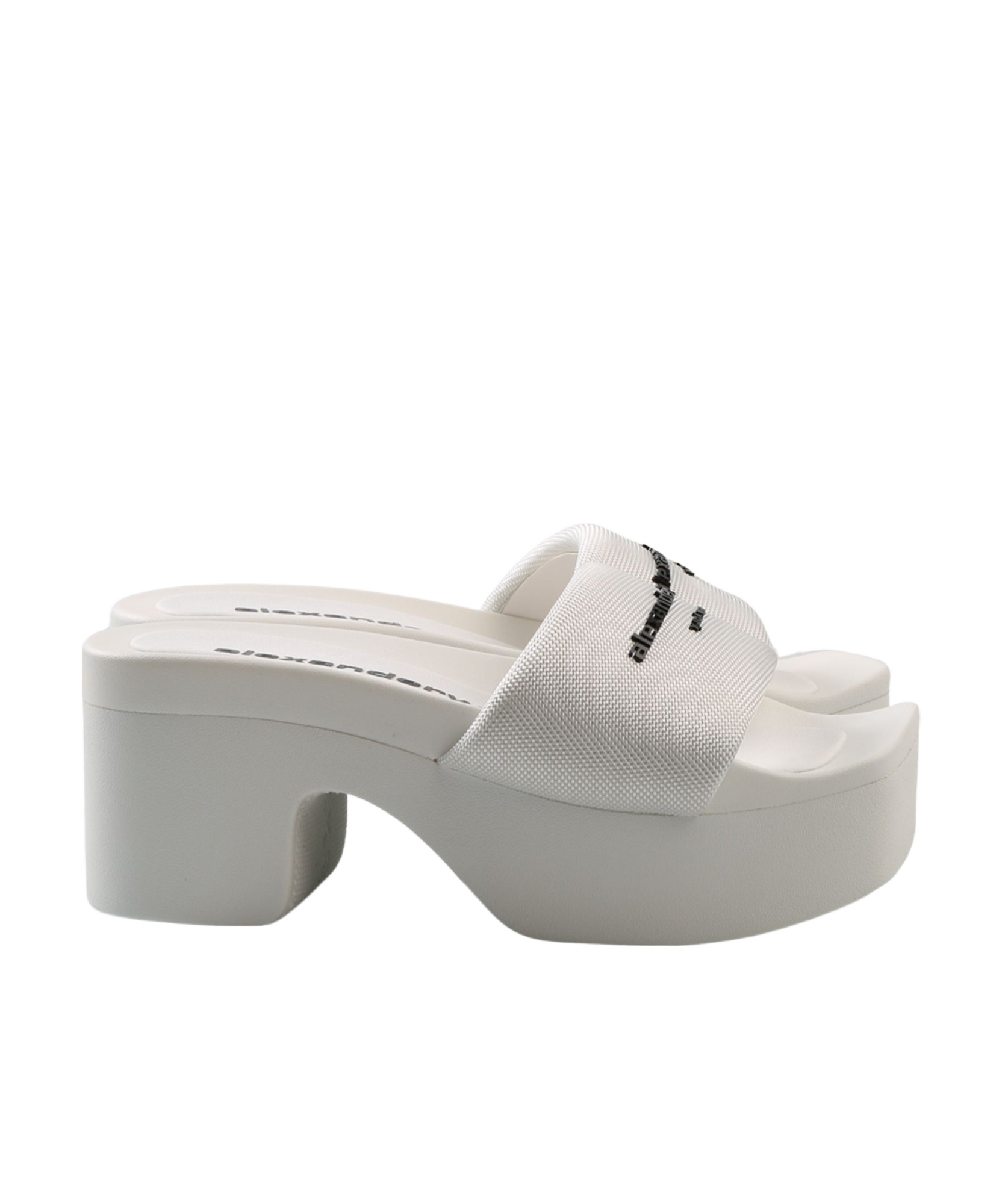 Shop Alexander Wang Platform Slides In White