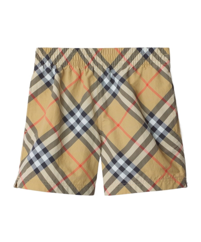 Burberry Nova-check Swim Shorts In Nude