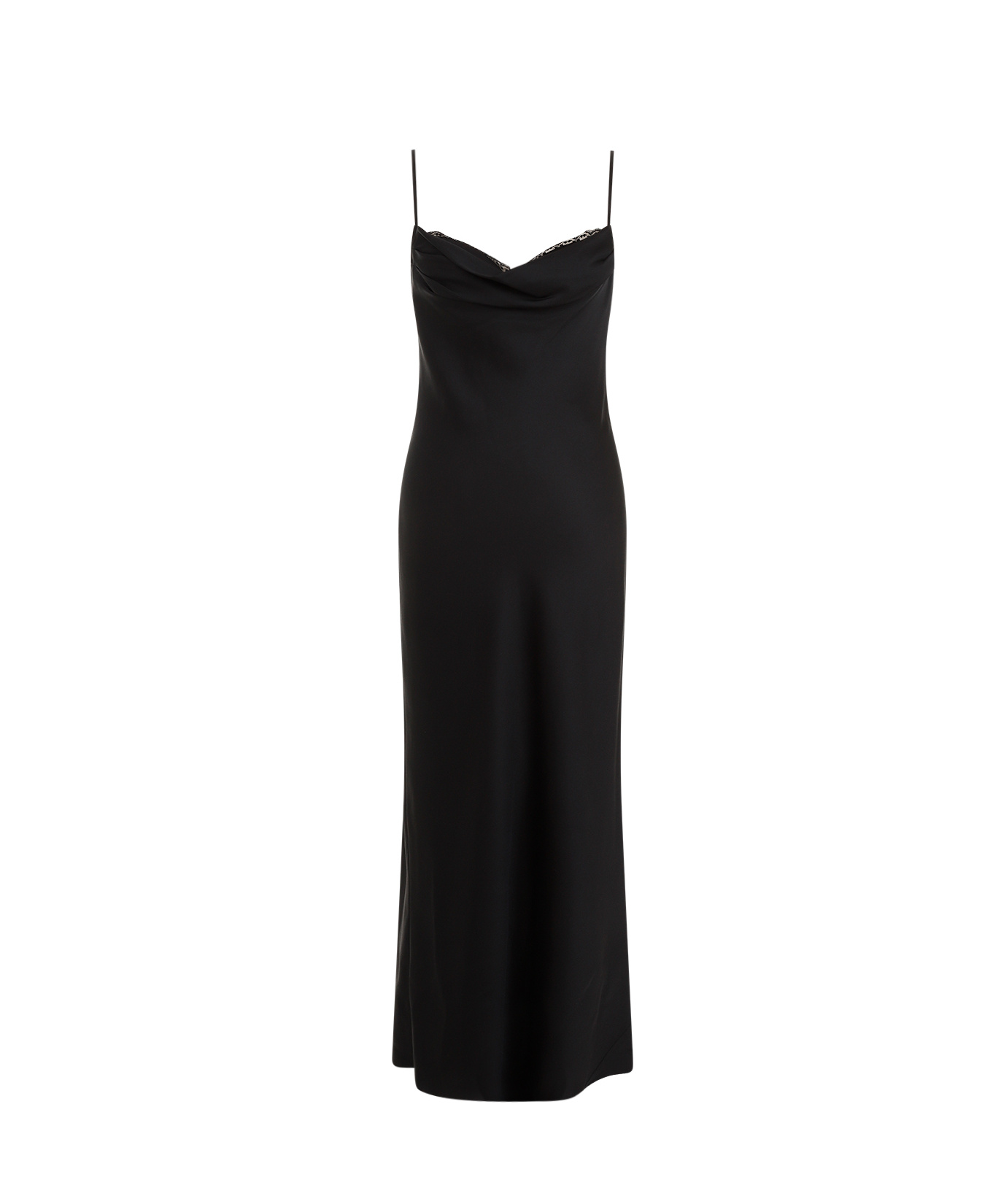 Shop Alexander Mcqueen Drape-neck Midi Dress In Black