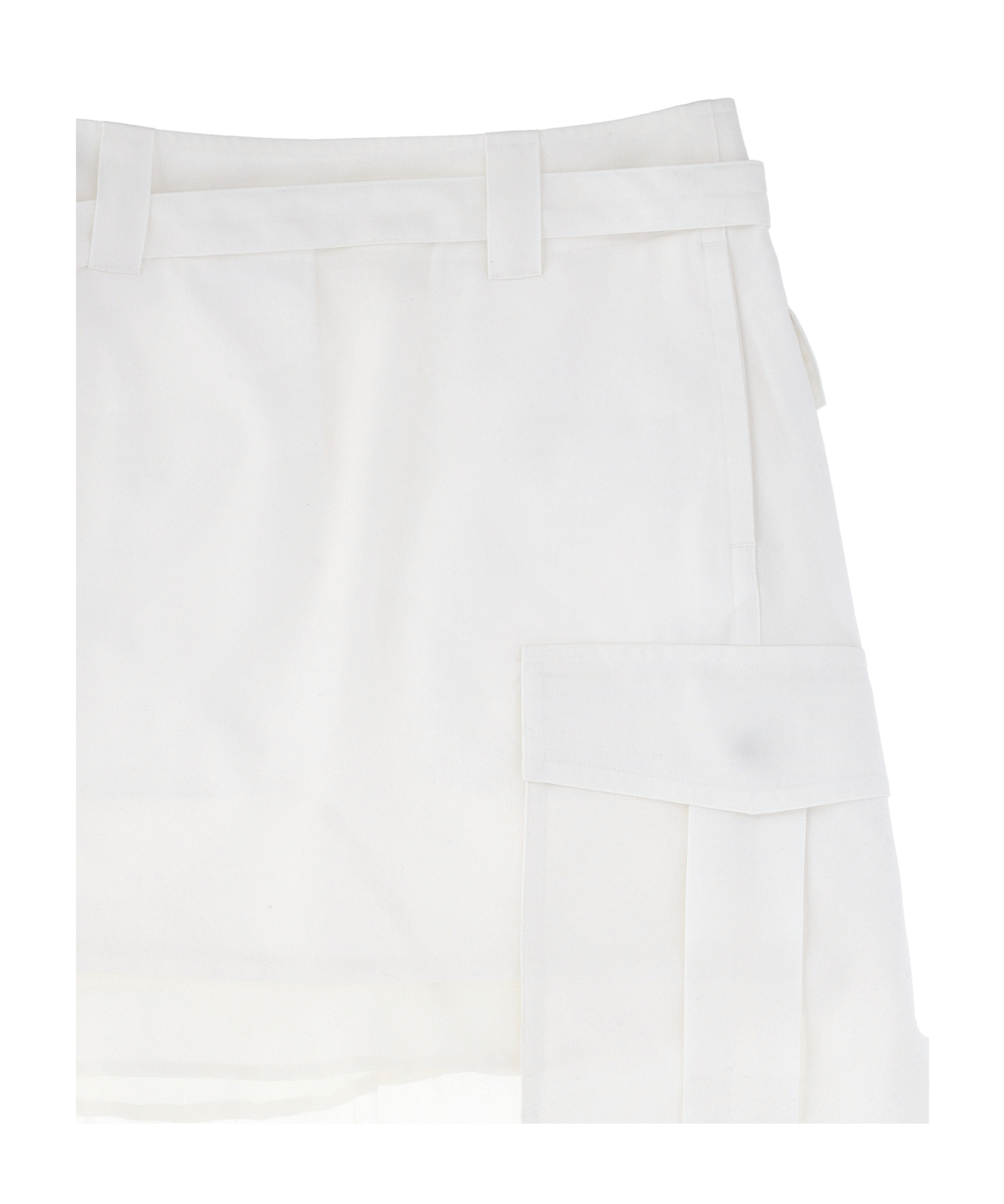 Sacai Asymmetric Midi Skirt In White