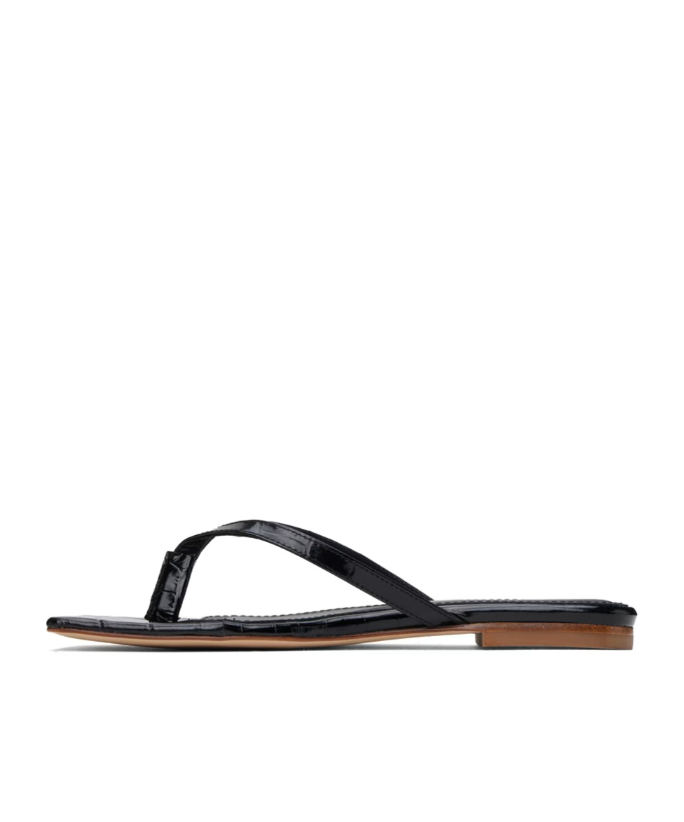 Coperni Croco Slanted Flip Flops In Black