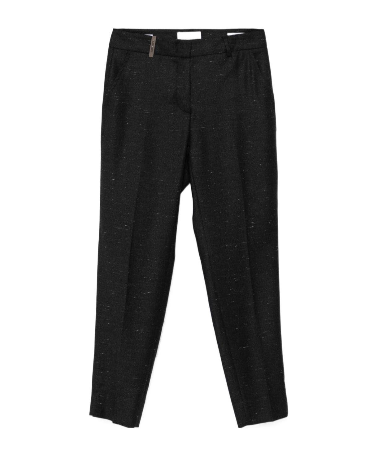 Peserico Tailored Black Cigarette Pants In Black
