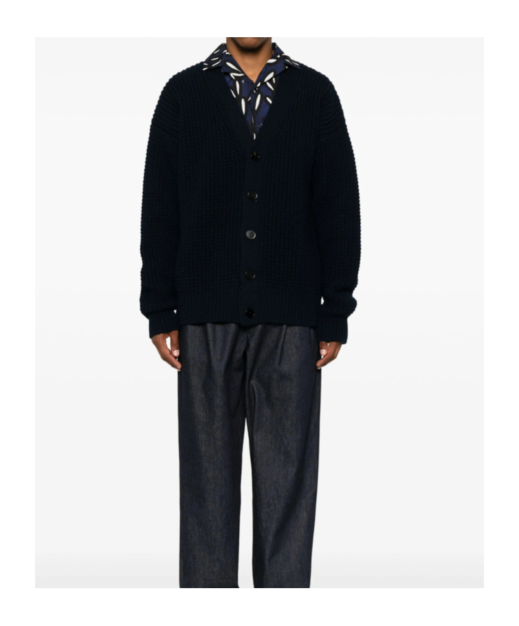 Jil Sander V Neck Cardigan Made From Wool In Blue