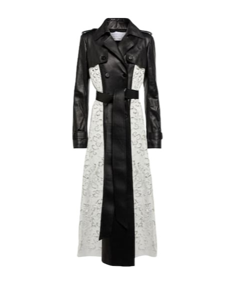 Gabriela Hearst Leather Trench Coat In Black