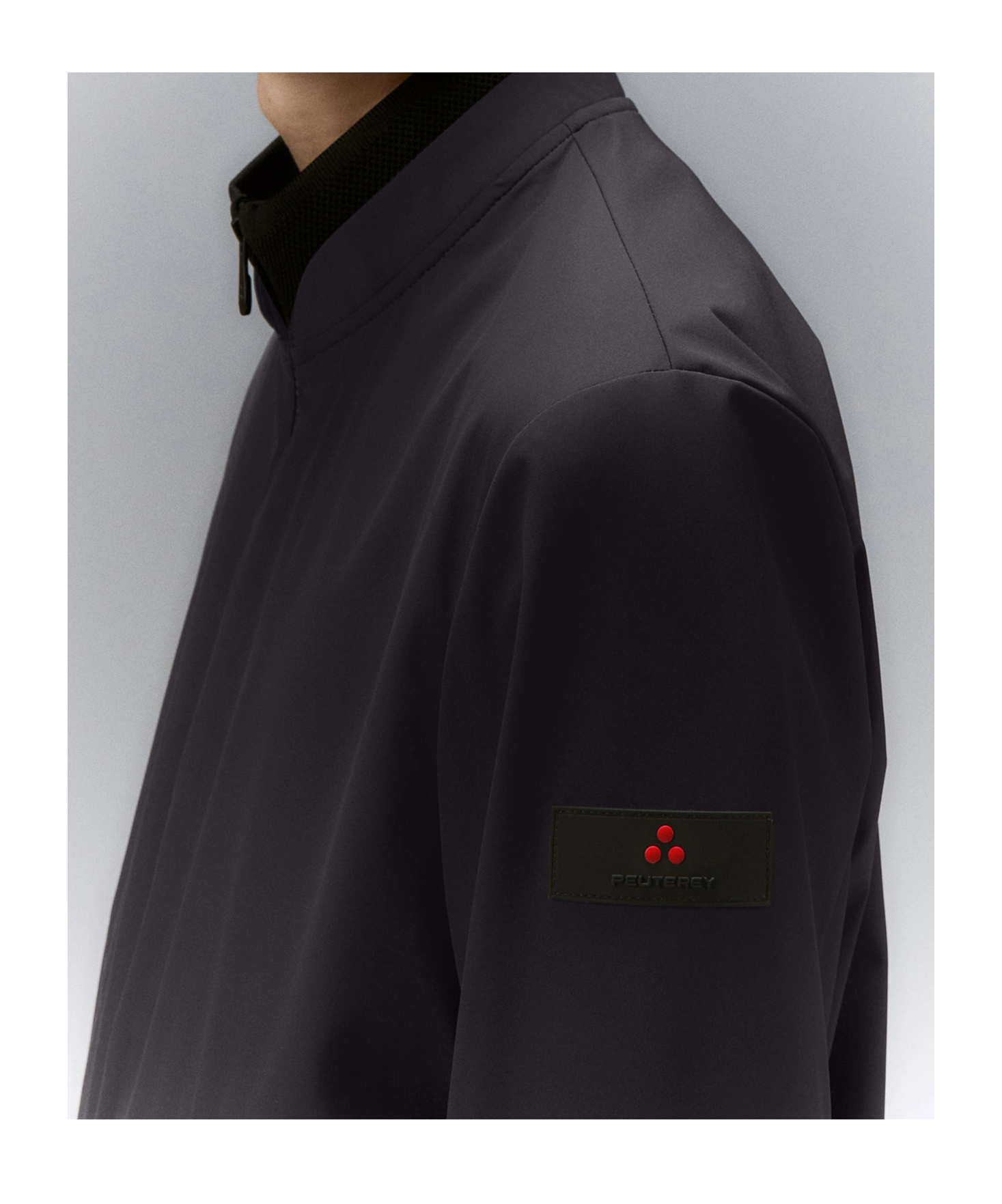 Peuterey Windproof Jacket With Elastic Details In Graphite Blue