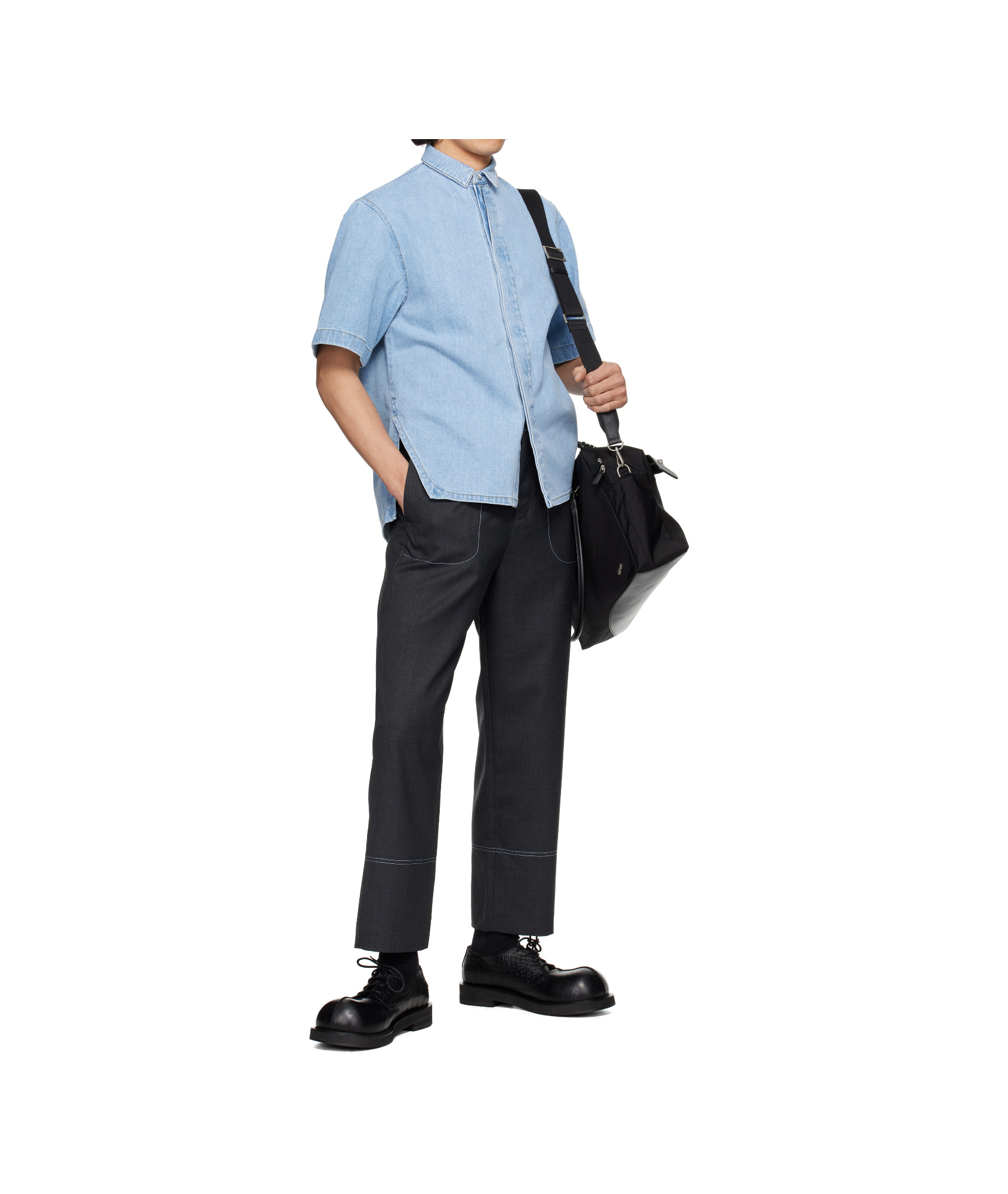 Ader Error Blue Half Sleeve Product. 57 Shirt In Blue
