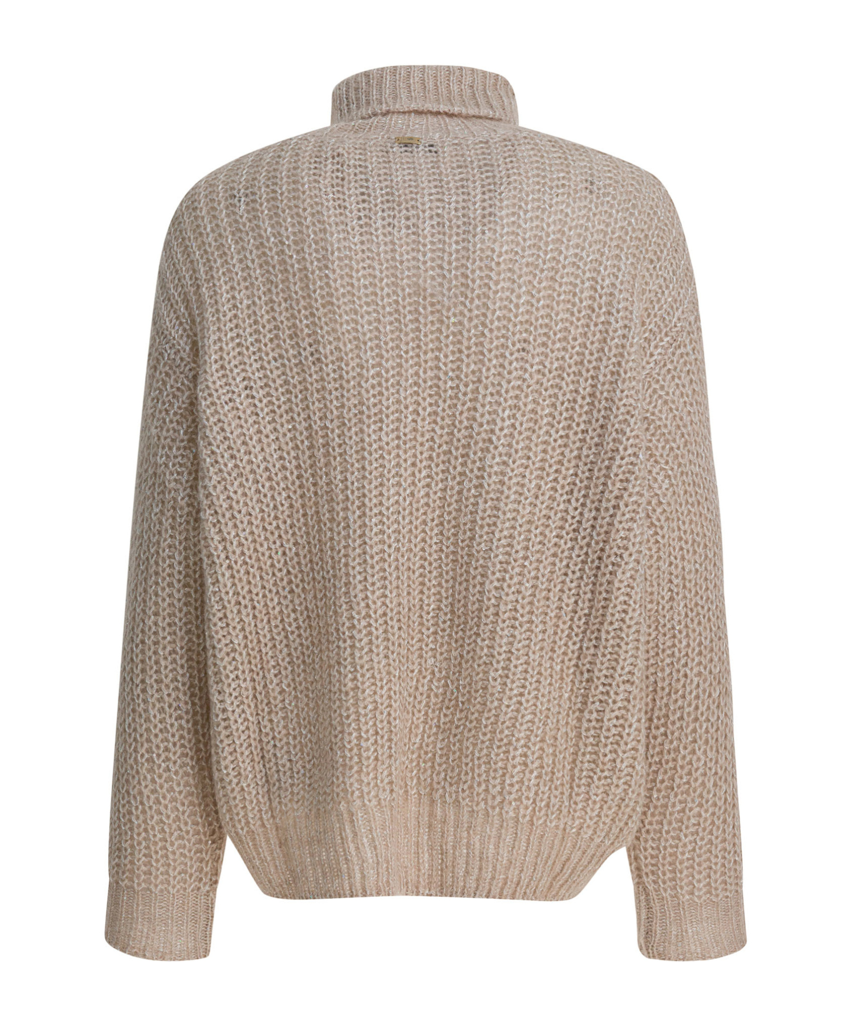 Herno Chunky Knit Turtleneck Sweater With Ribbed Cuffs And Hem In Brown