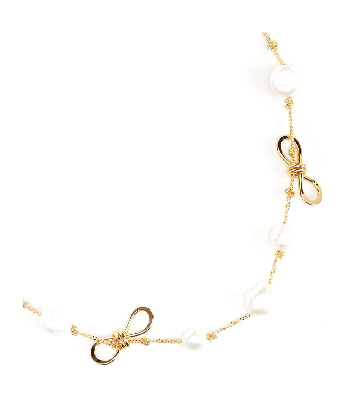 Marni Necklace With Knots And Pearls Jewelry Gold In Metallic