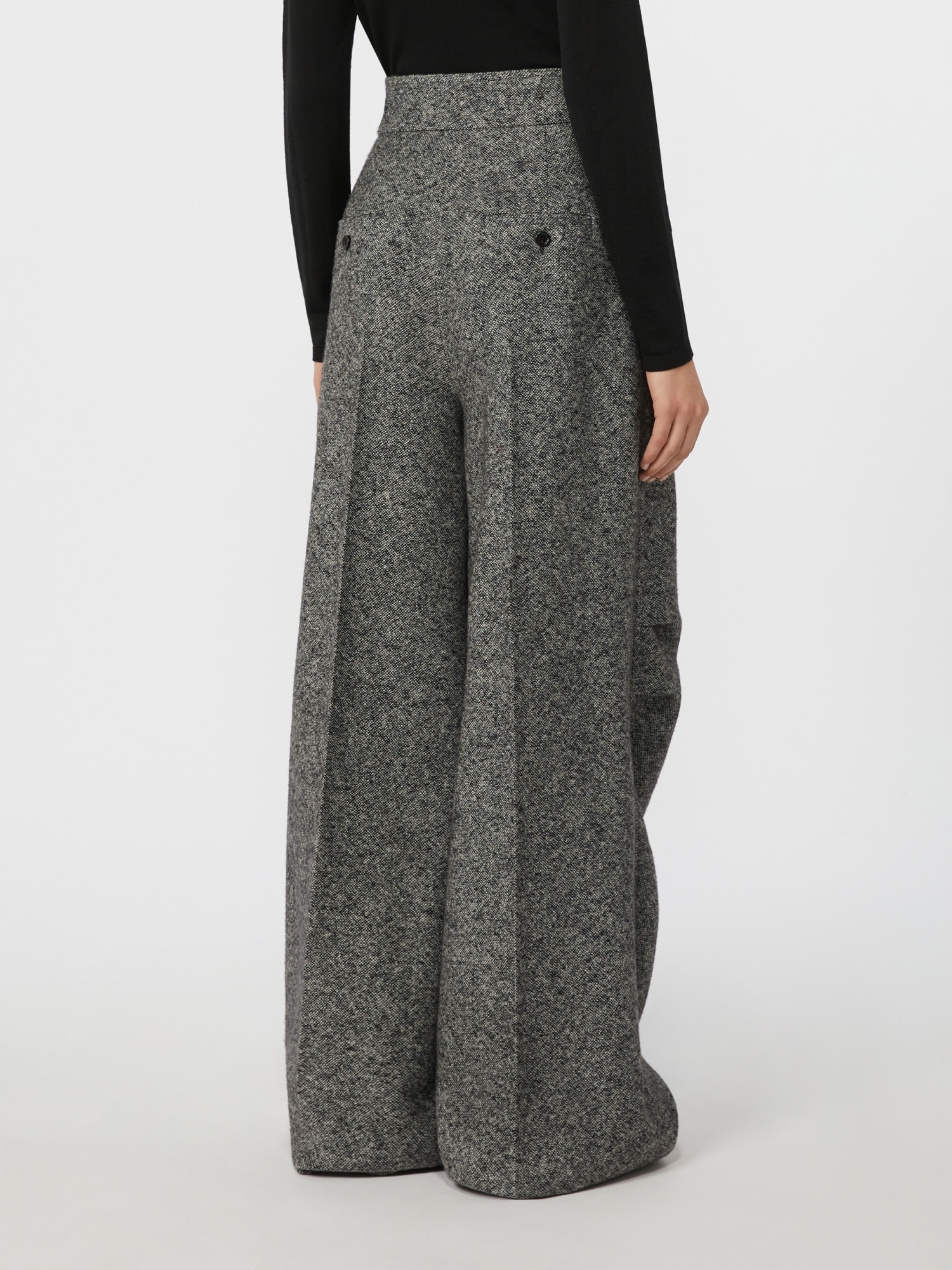 Max Mara Simone Long Trouser White In Gray