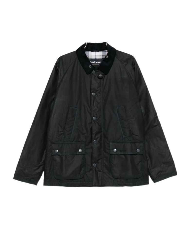 Barbour Corduroy-collar Flap-pocket Jacket In Black
