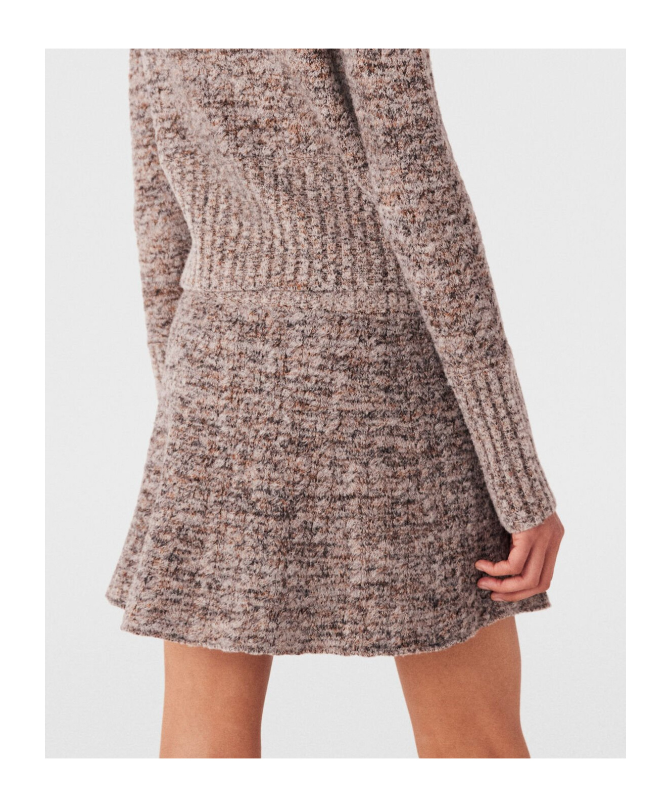 Stella Mccartney Ribbed Chunky Knit Mini Skirt In Brown