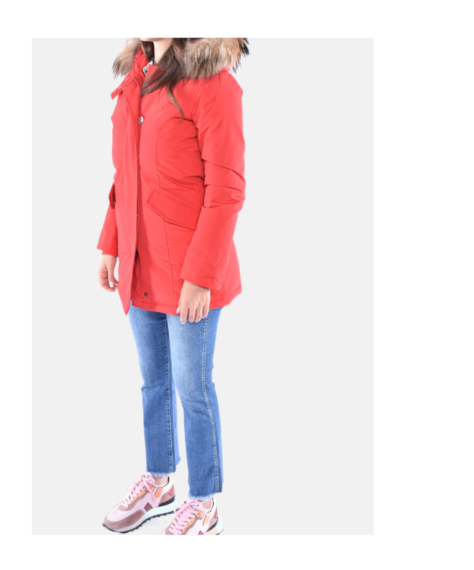 Woolrich Hooded Down Parka In Red