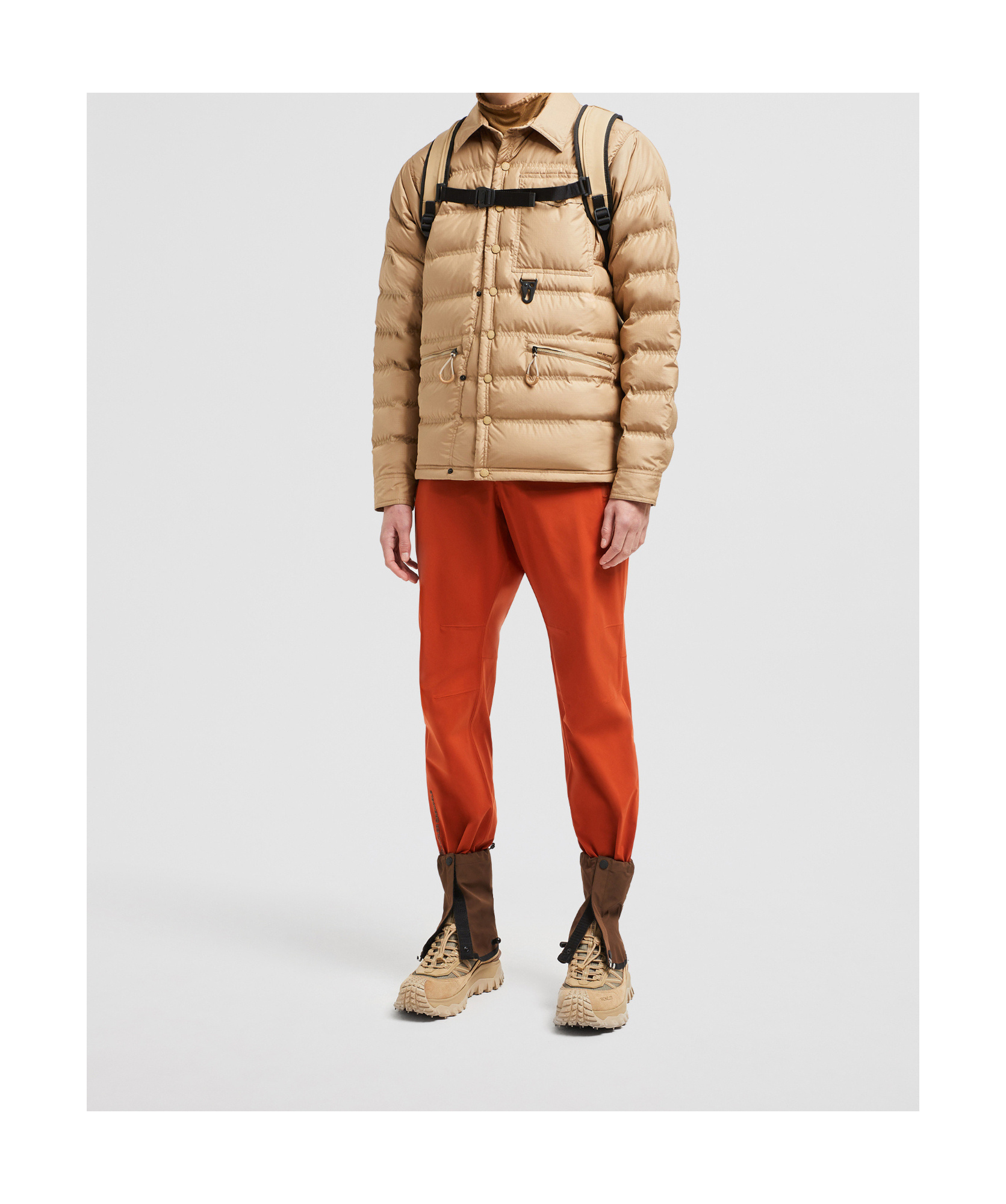 Moncler Doudoune-chemise Lavachey Repliable In Brown