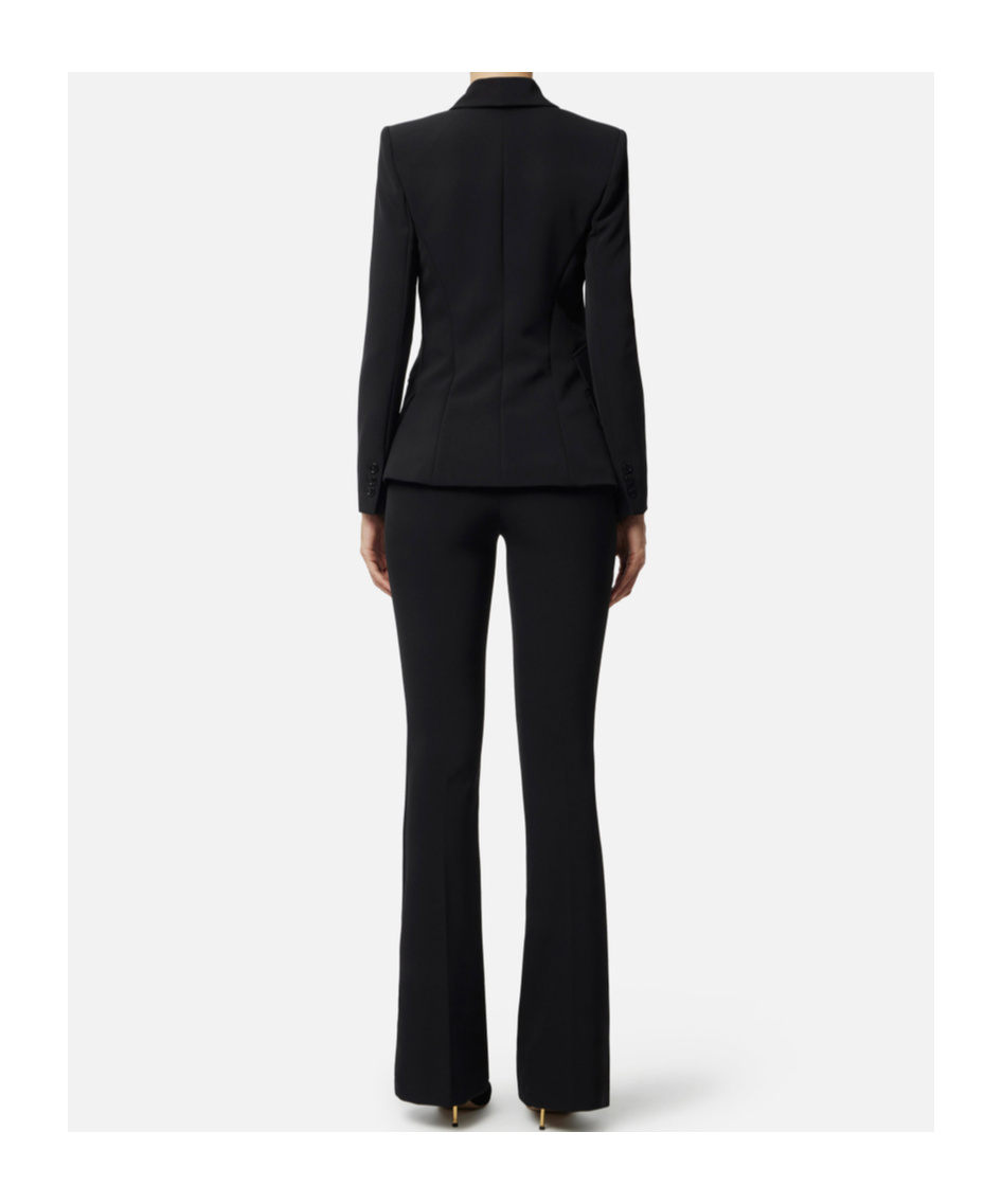 Elisabetta Franchi Shawl-collar Single-breasted Suit In Black