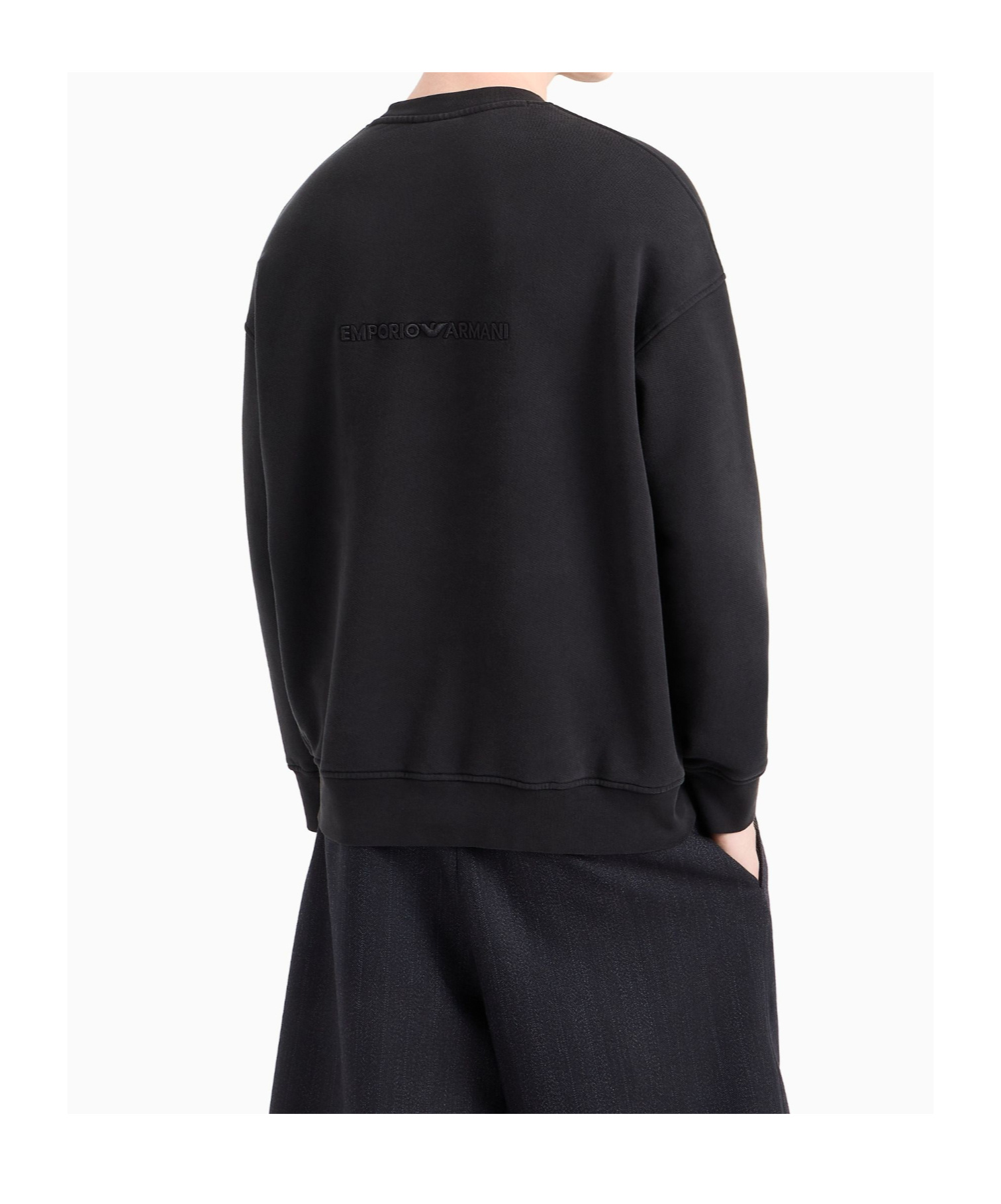 Emporio Armani Cotton Sweatshirt In Black