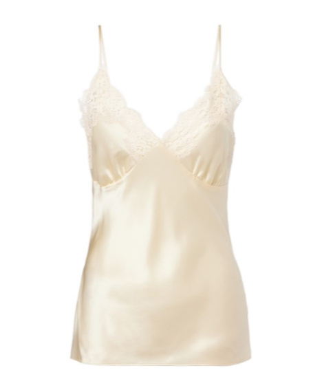Stella Mccartney Lace-trimmed Silk Satin Camisole In Brown