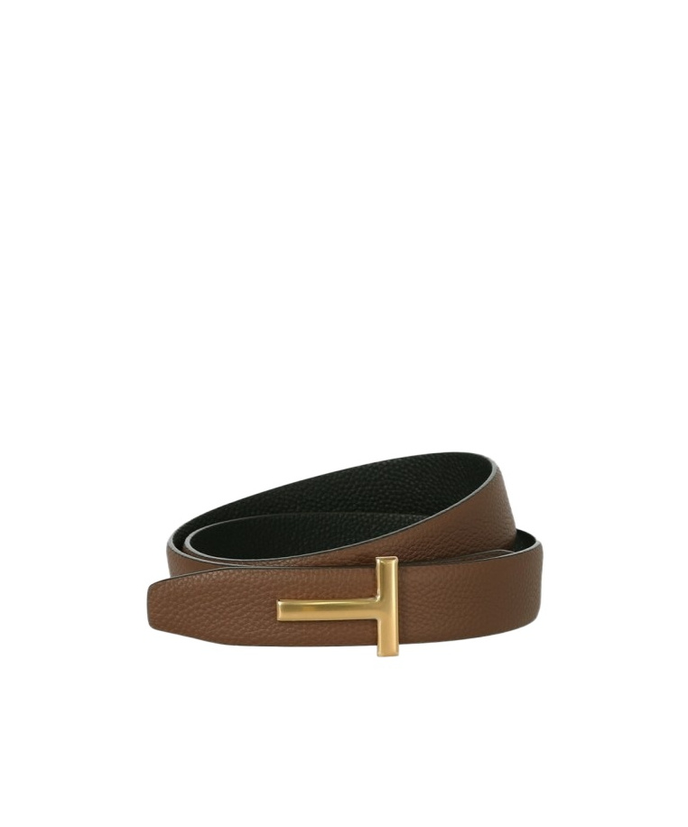 Tom Ford T Buckle Belt In Brown