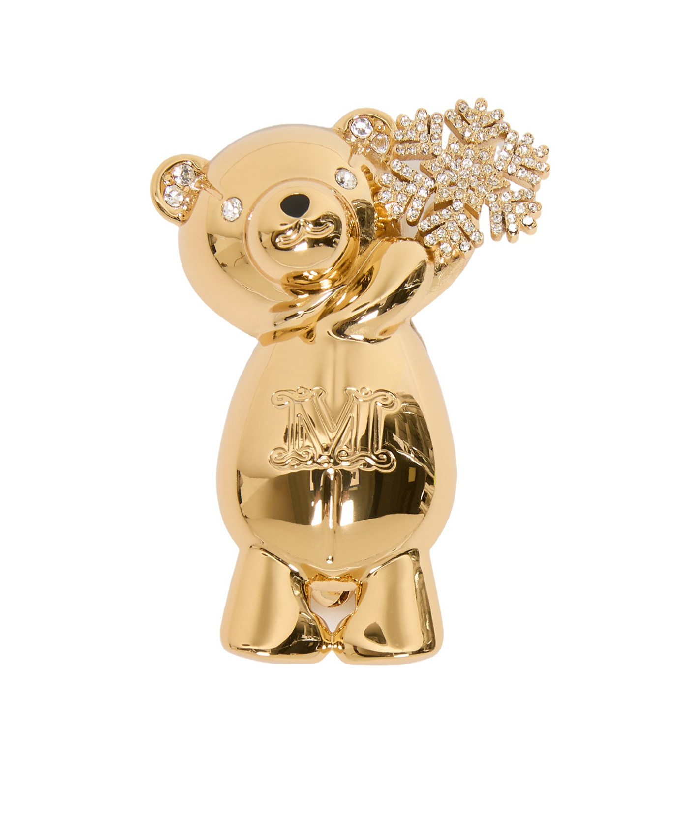 Max Mara Teddy Bear Brooch In Neutral