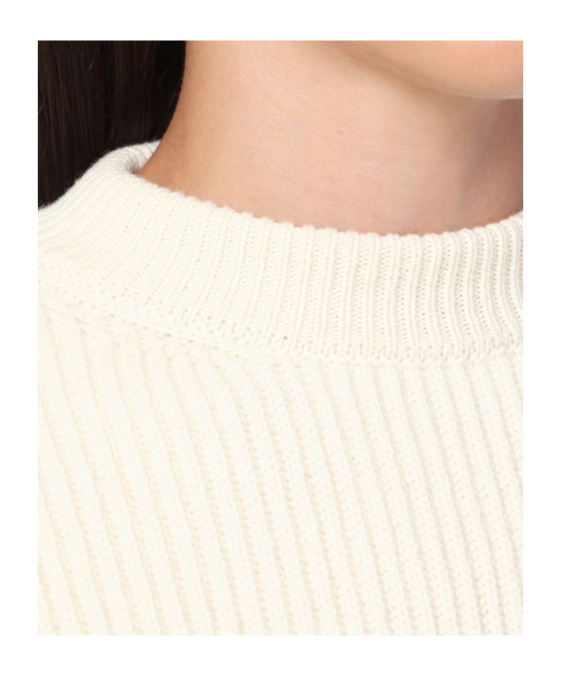 Jil Sander White Ribbed Crewneck Sweater In Neutral