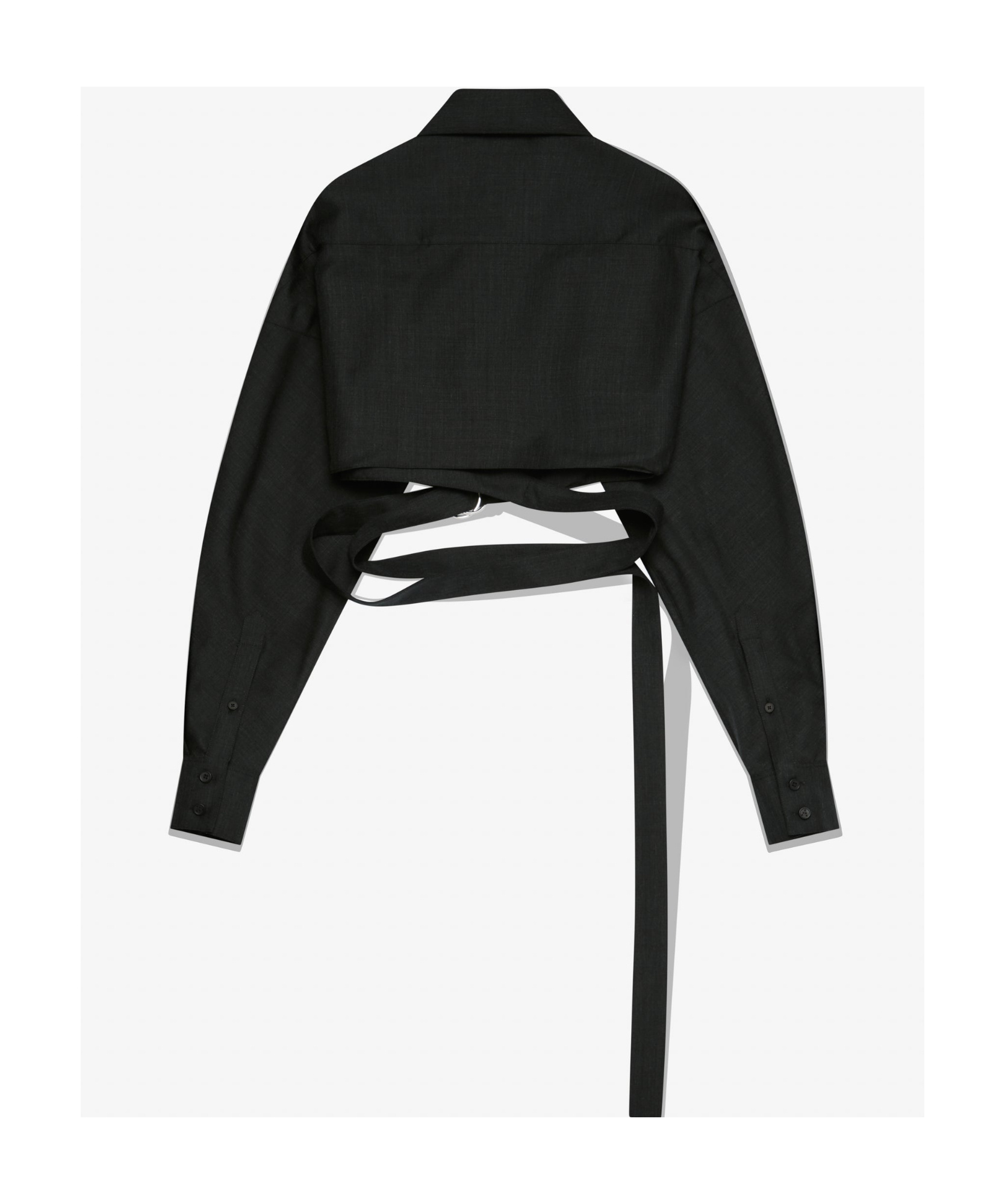 ALAÏA ALAÏA CROPPED WRAP SHIRT