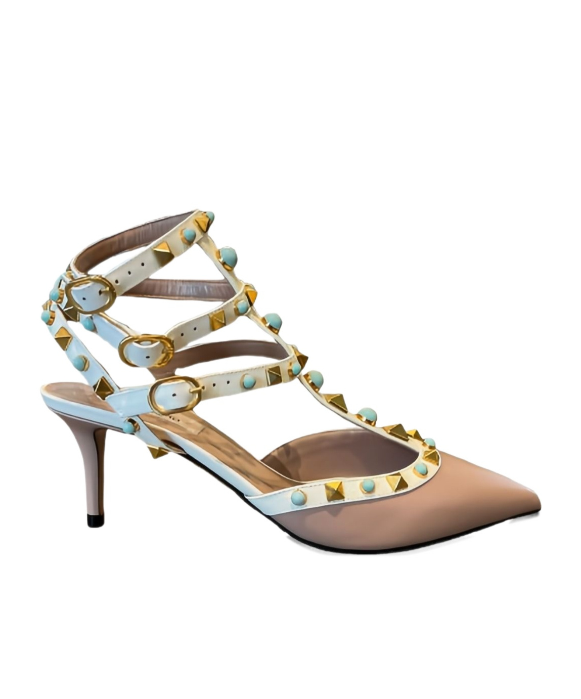 Valentino Pointed High-heeled Sandals In Multi