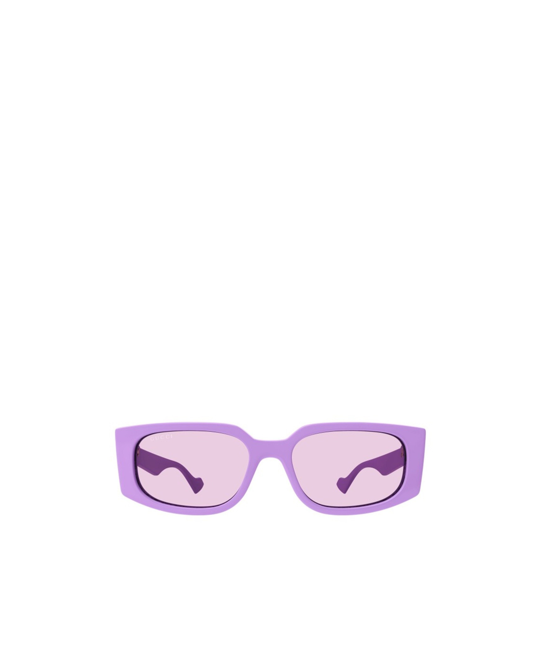 Gucci Double G Rectangle-frame Sunglasses In Purple
