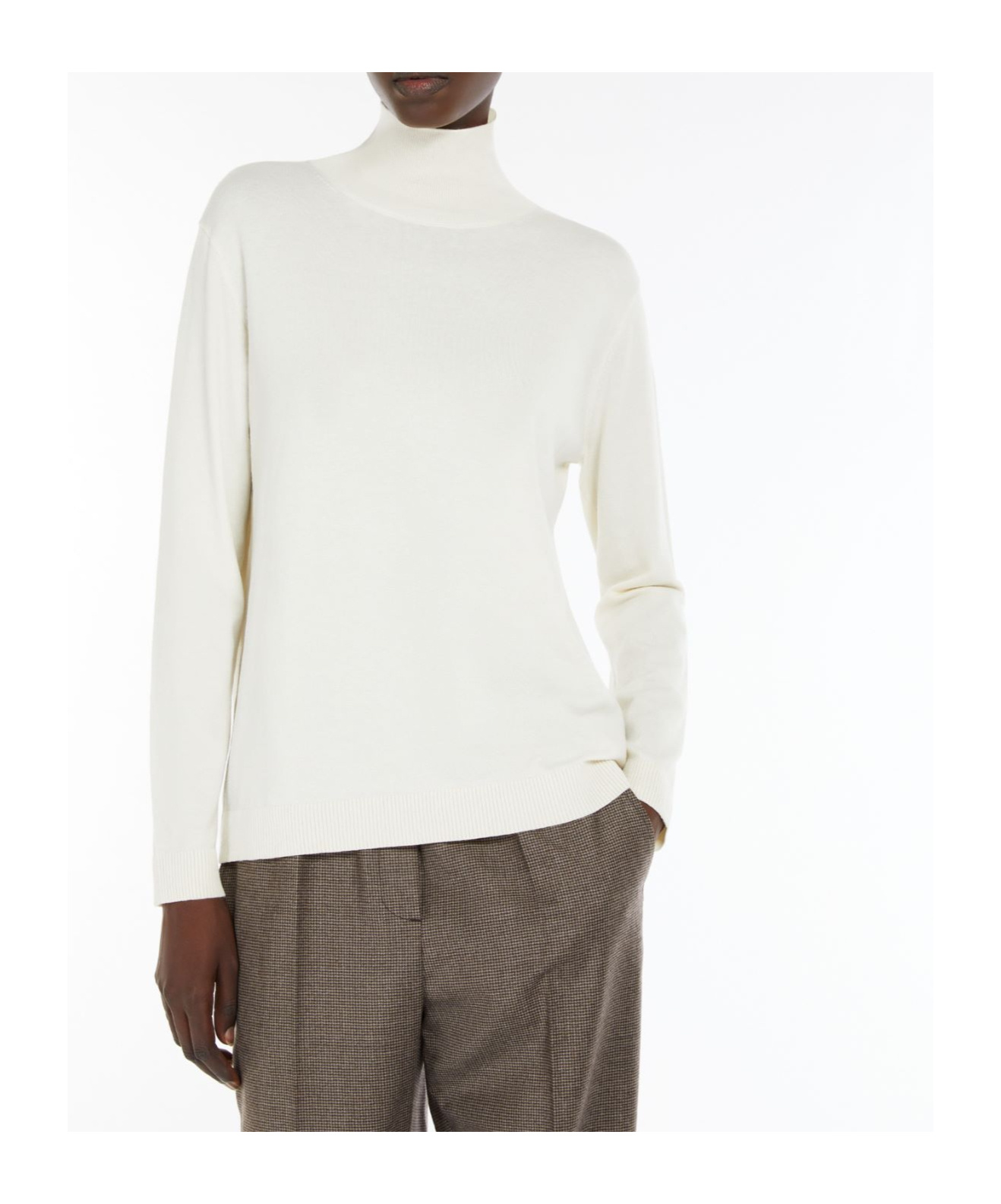 Weekend Max Mara Wool Turtleneck Sweater In White