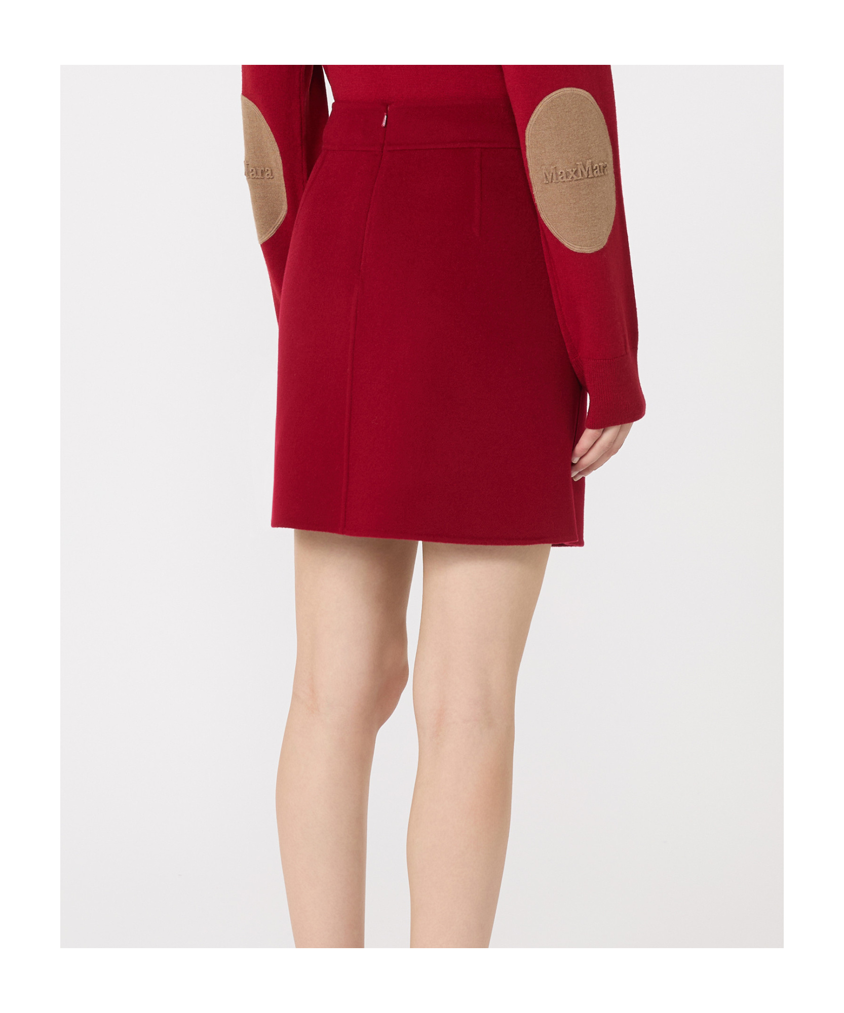 Max Mara Falda De Tubo De Lana In Red