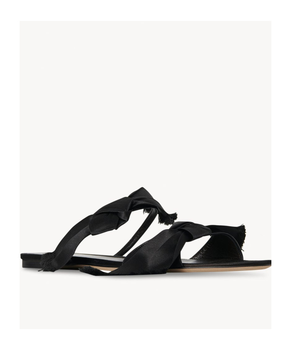 The Row Vika Knotted Satin Sandals In Black