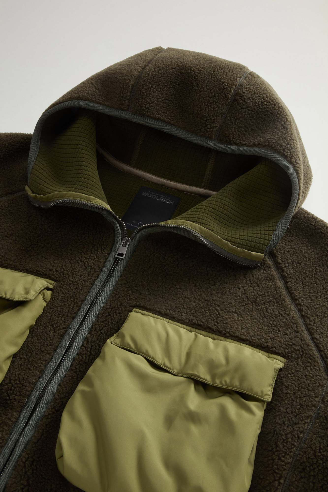 Woolrich Zipper Hoodie In Brown