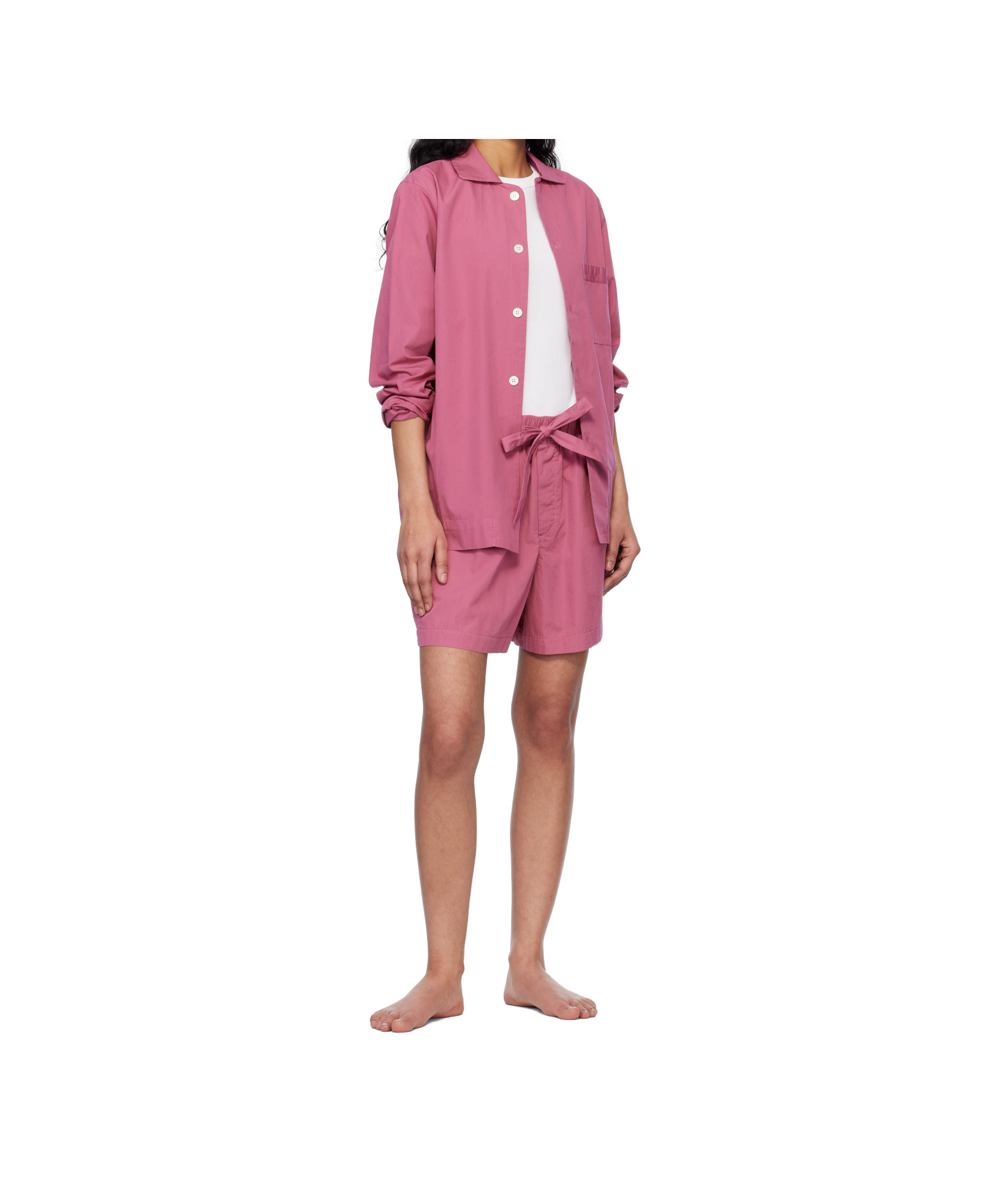 Tekla Cottom Pyjama Shorts In Purple