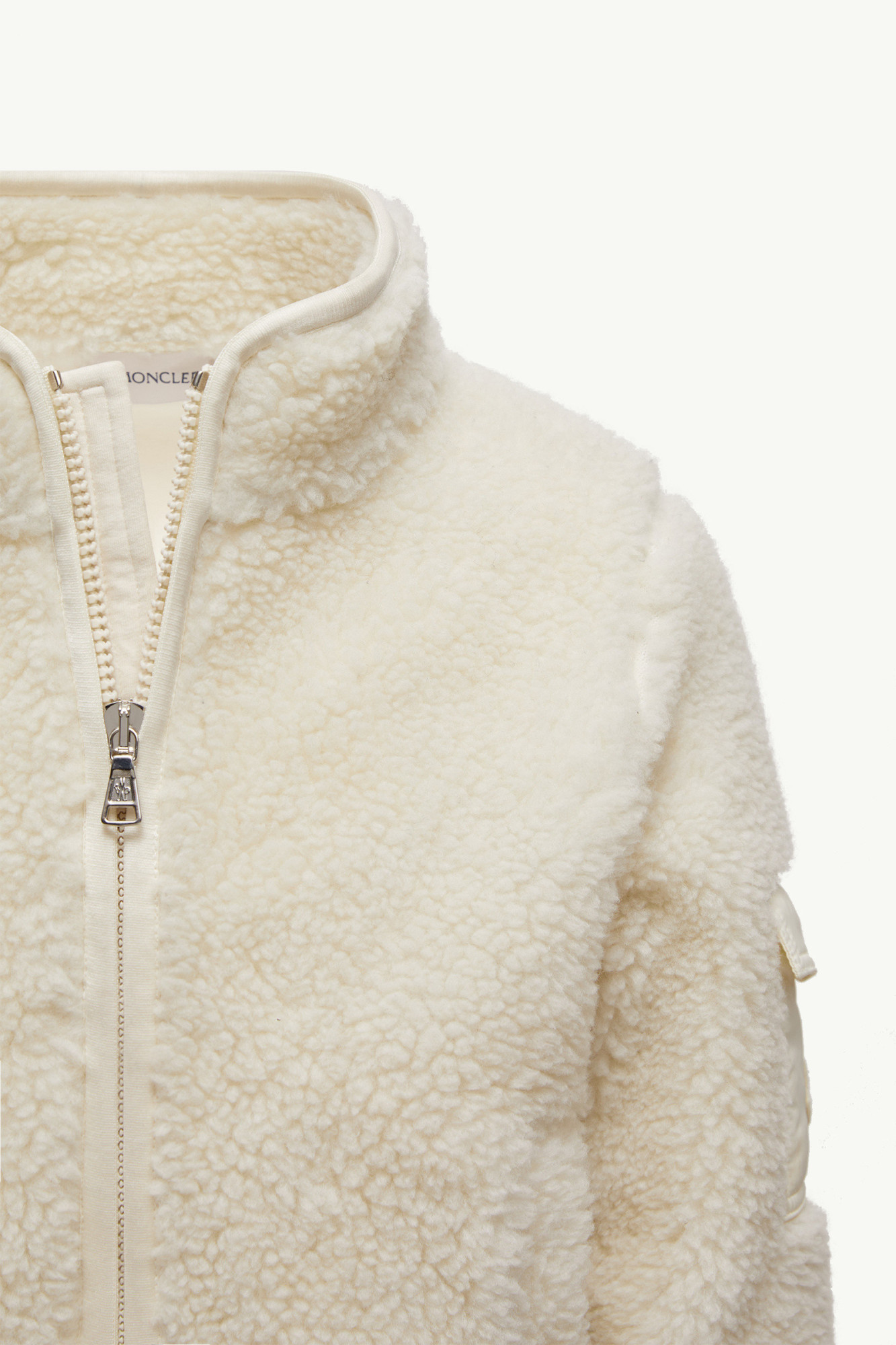 Moncler Teddy Zip-up Sweatshirt In Neutral