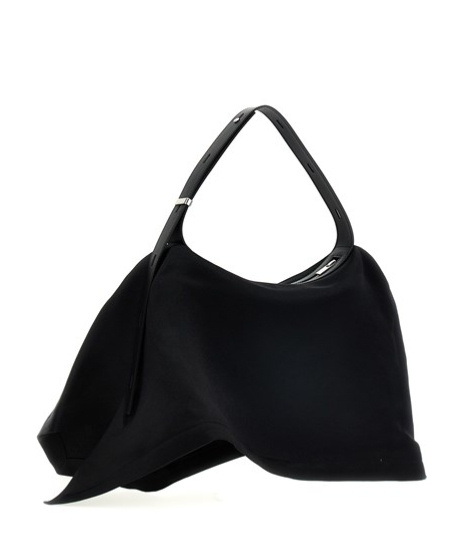 Issey Miyake Enveloping Square Satin Shoulder Bag In Black
