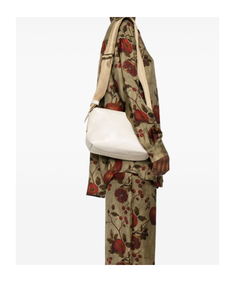 Uma Wang Leather Shoulder Bag In White