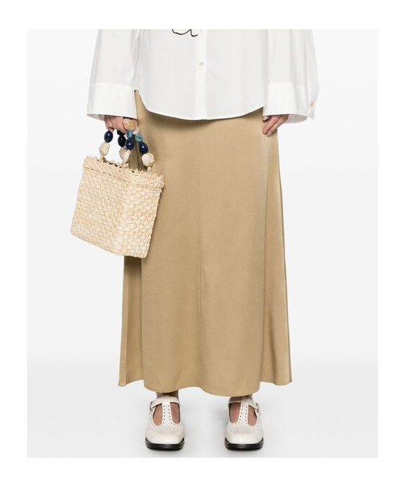 Forte Forte Satin Midi Skirt In Nude