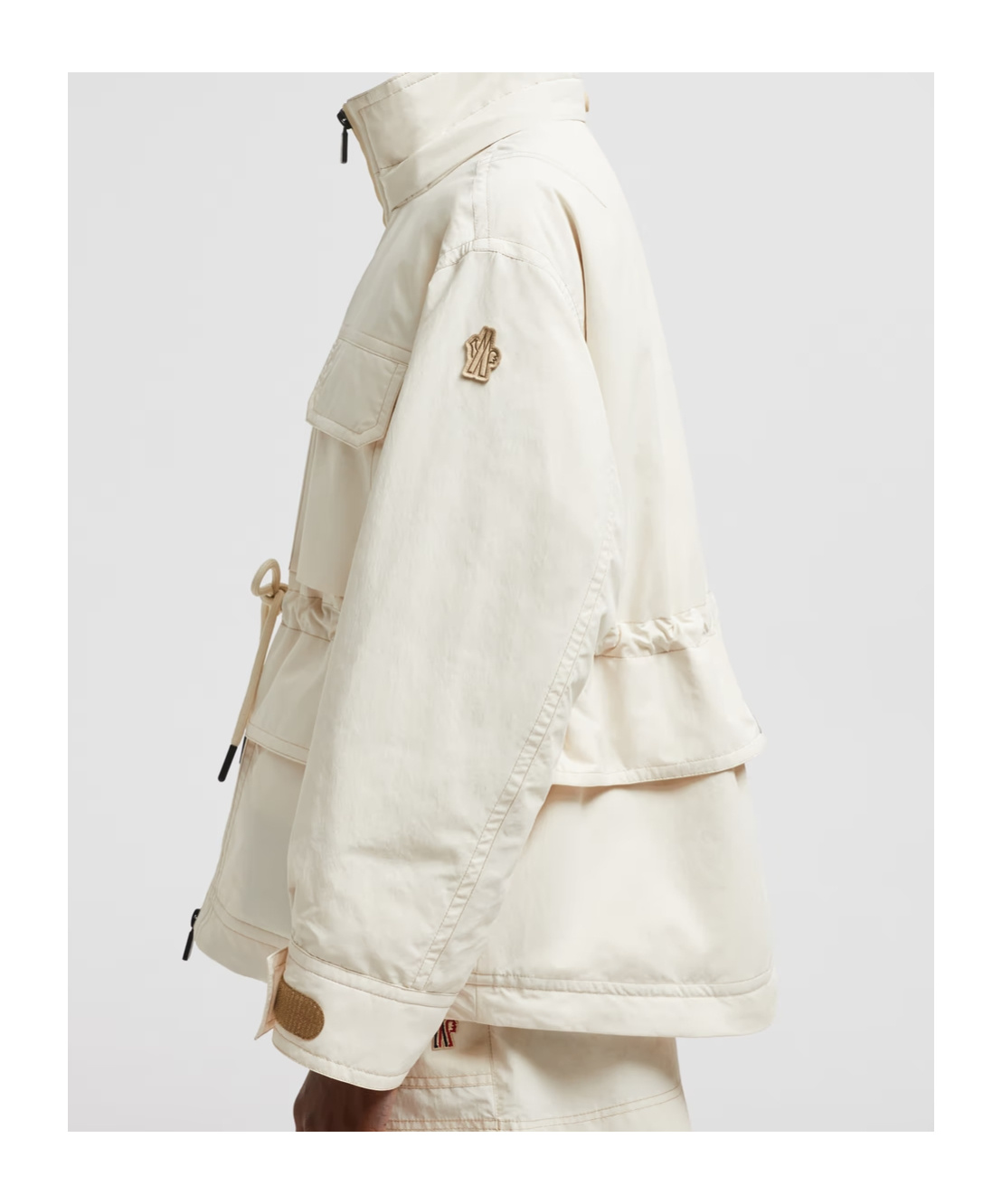 Moncler Nimba Hooded Field Down Jacket White In Nude